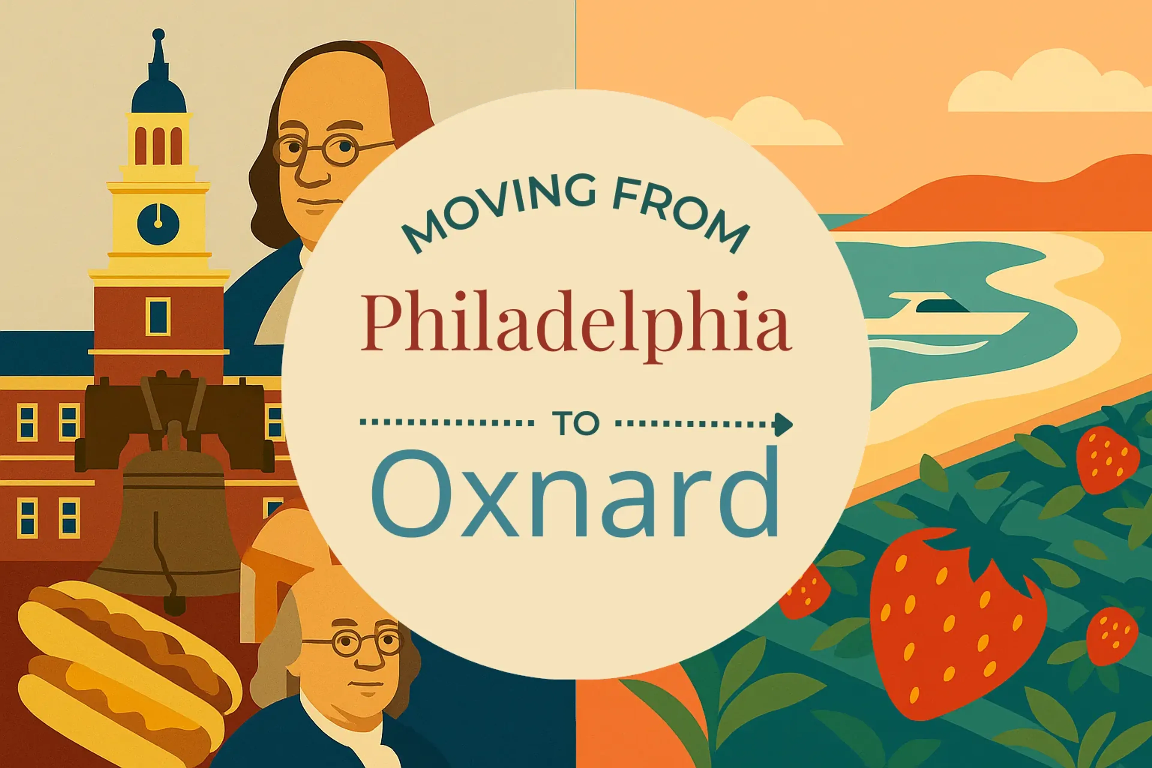 Side-by-side comparison of Philadelphia to Oxnard moving companies