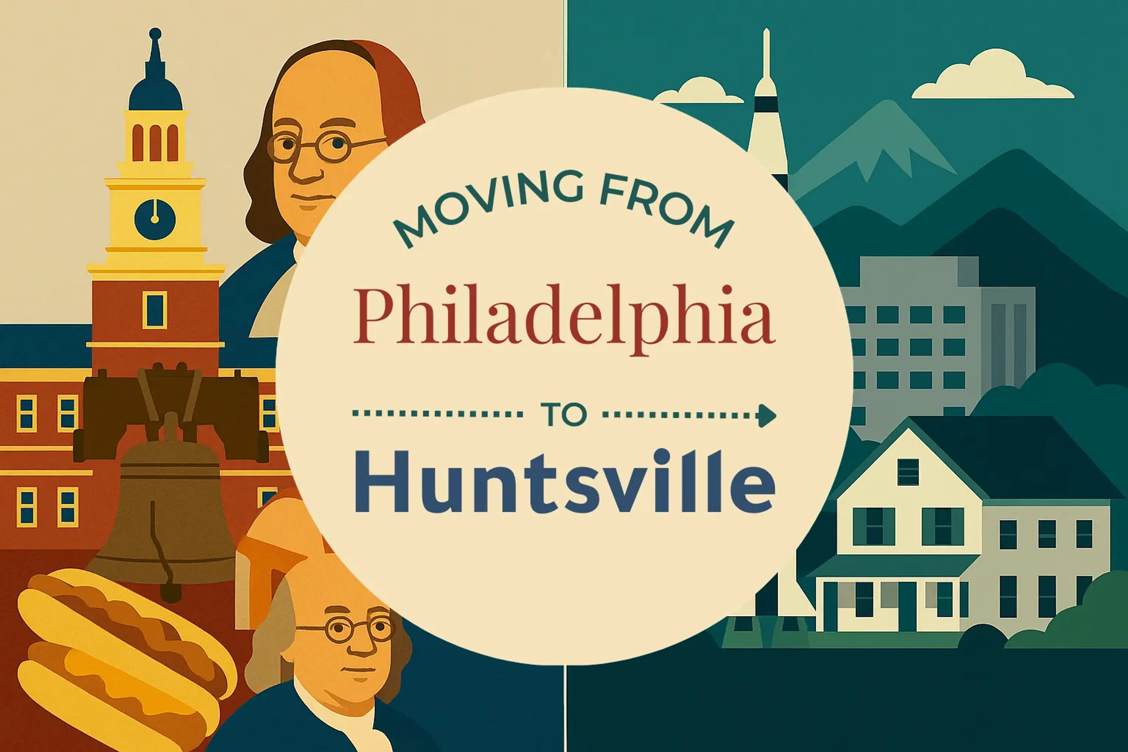 Side-by-side comparison of Philadelphia to Huntsville moving companies