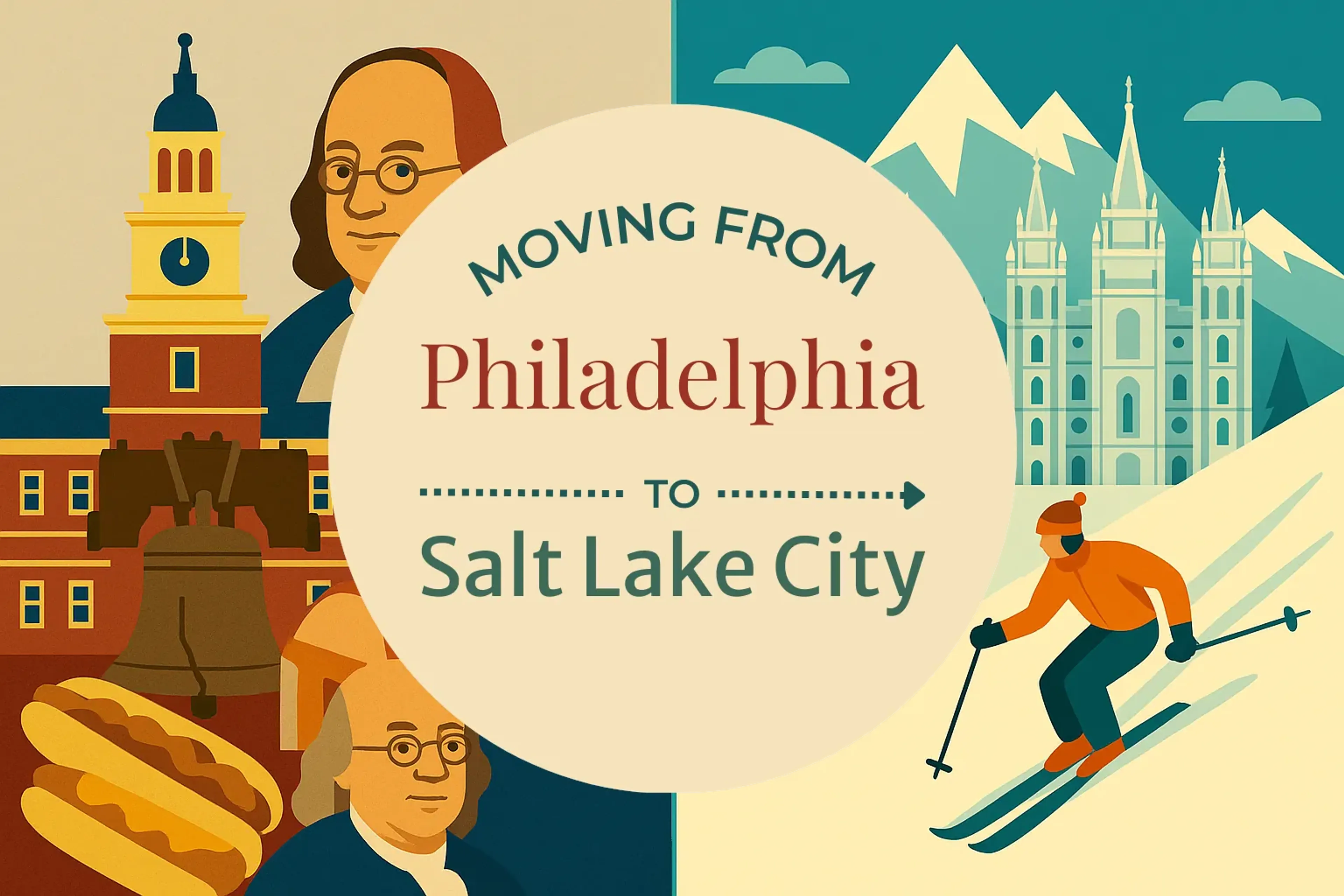 Side-by-side comparison of Philadelphia to Salt Lake City moving companies