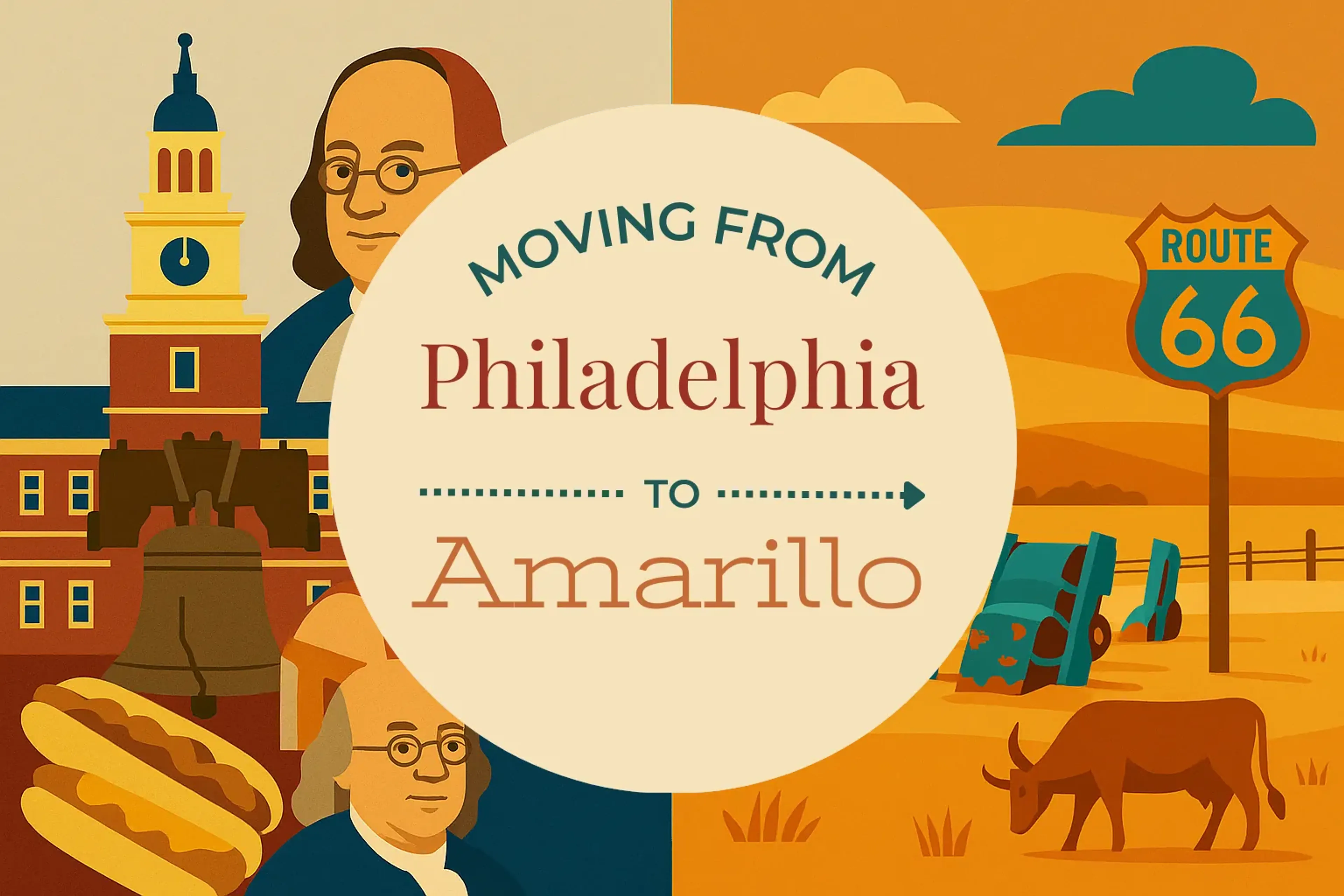 Side-by-side comparison of Philadelphia to Amarillo moving companies