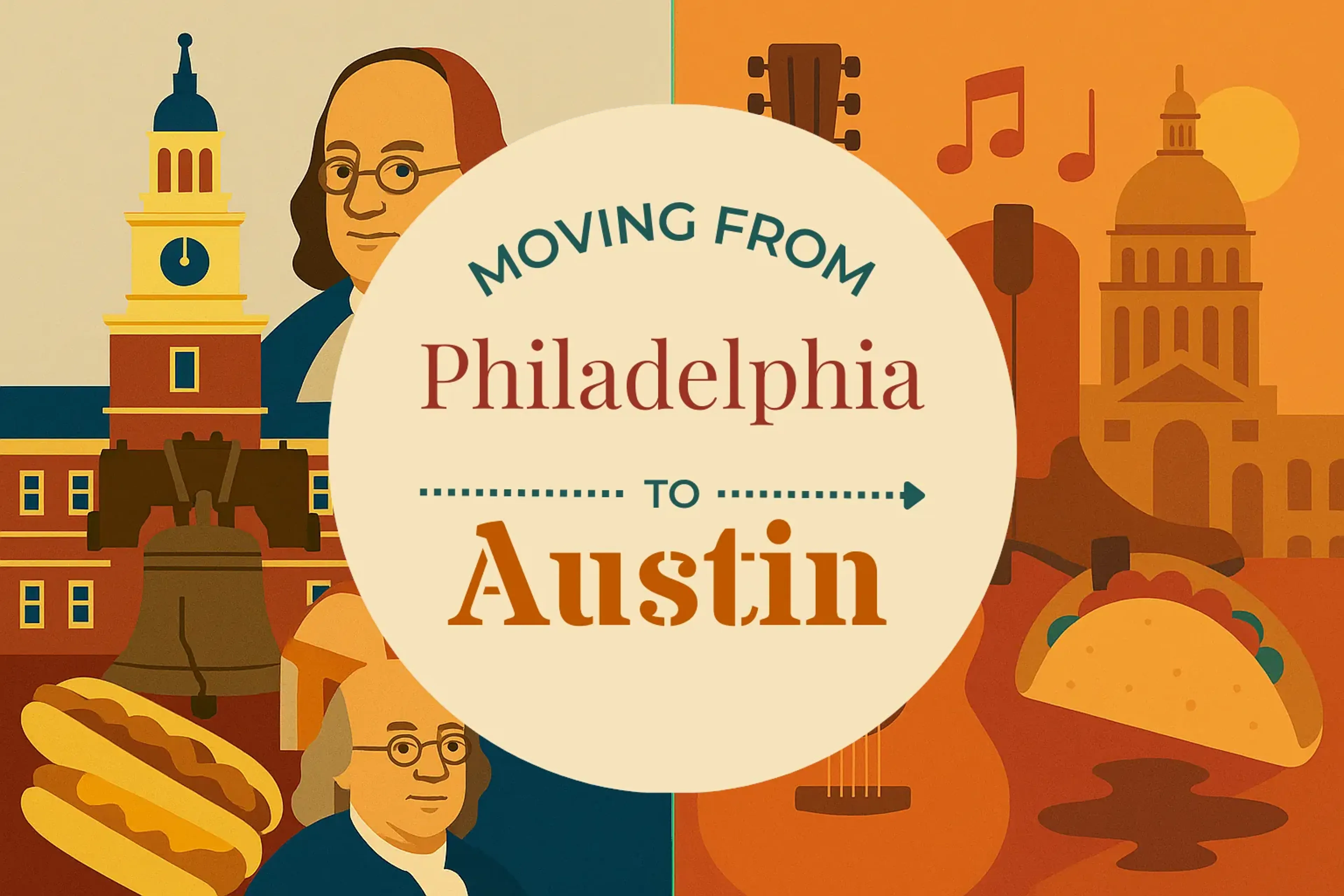 Side-by-side comparison of Philadelphia to Austin moving companies