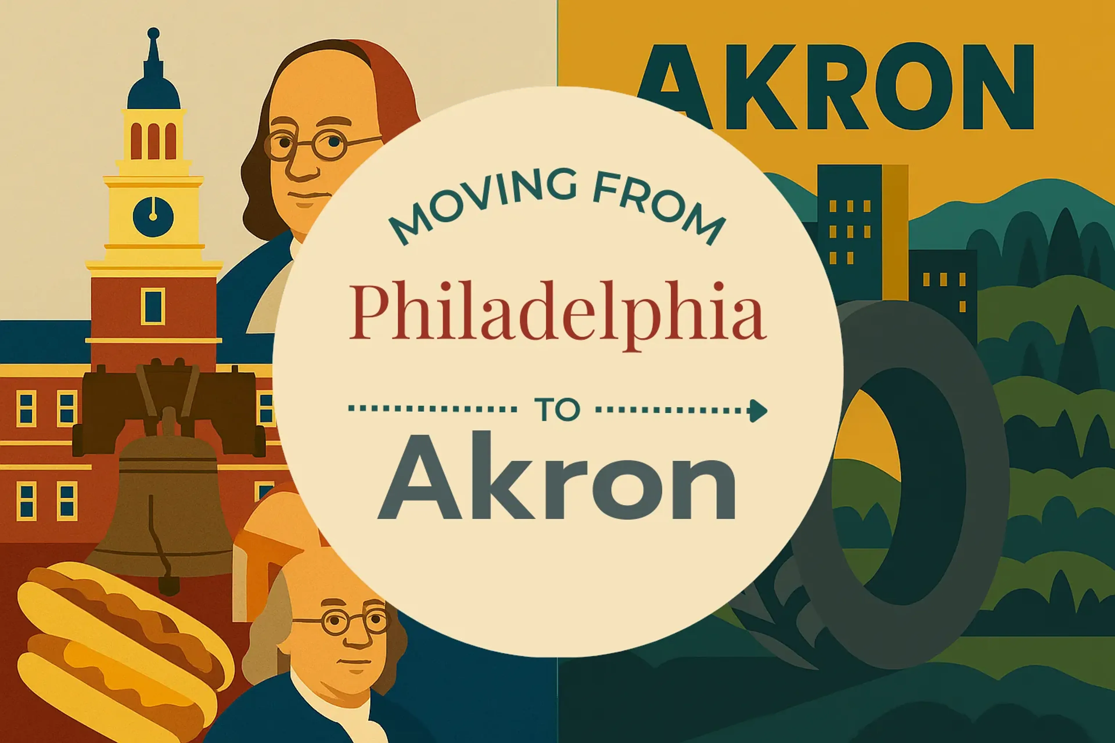 Side-by-side comparison of Philadelphia to Akron moving companies