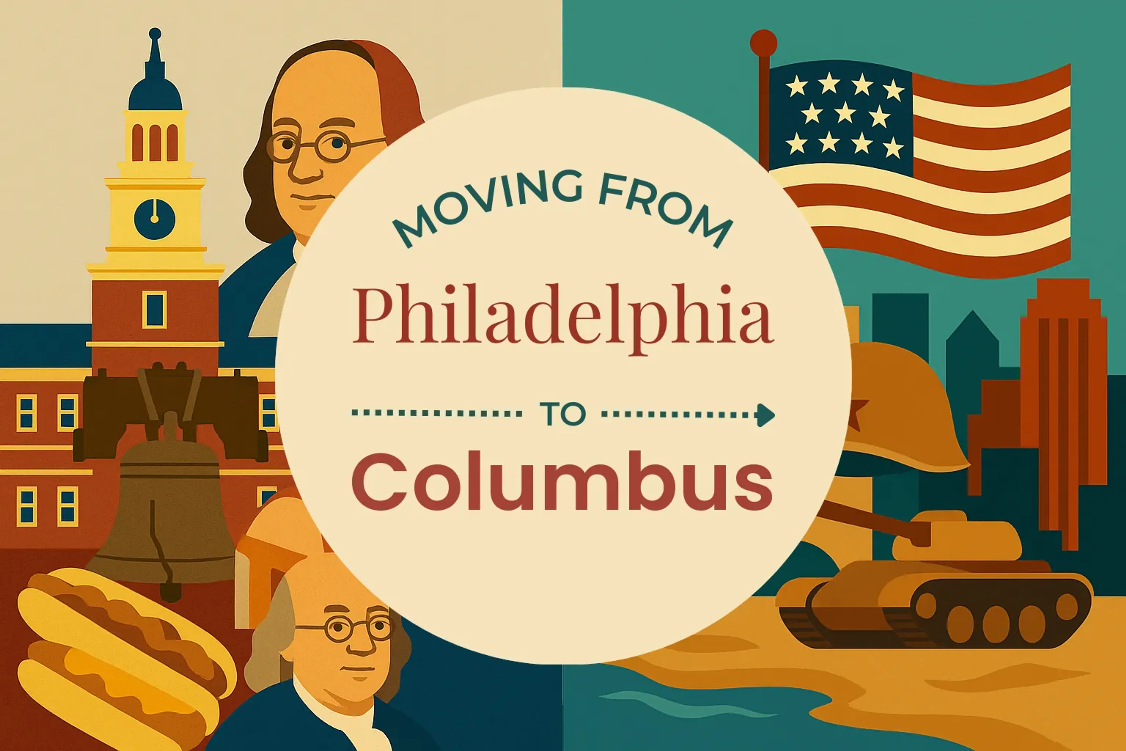 Side-by-side comparison of Philadelphia to Columbus moving companies
