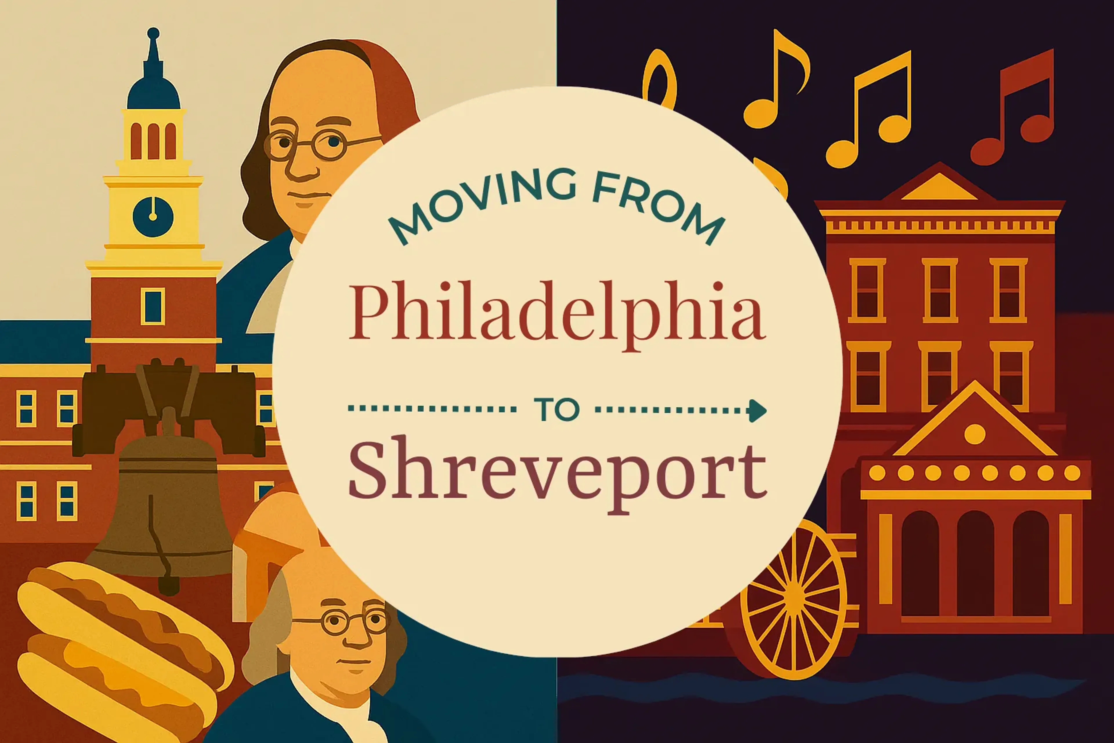 Side-by-side comparison of Philadelphia to Shreveport moving companies