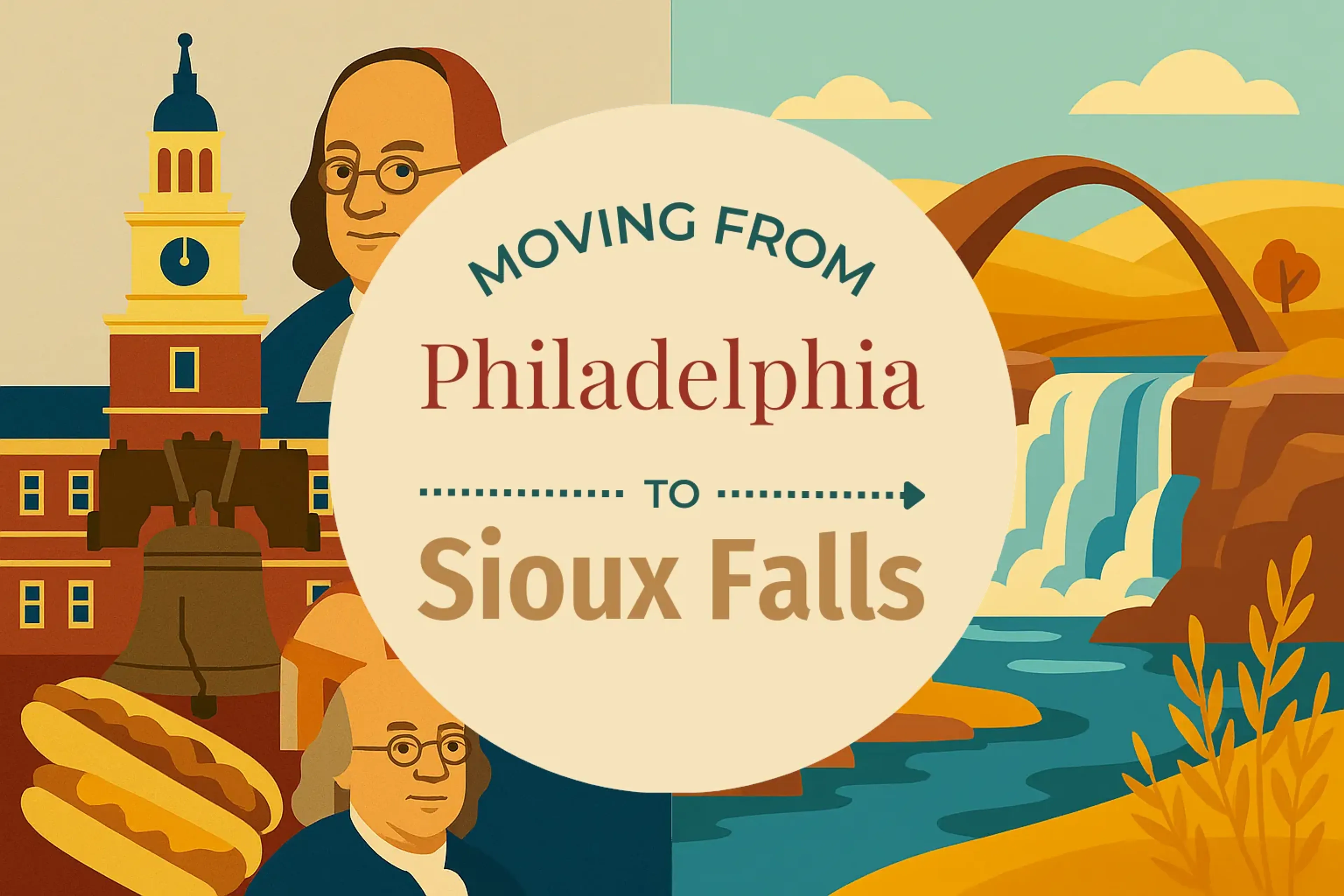Side-by-side comparison of Philadelphia to Sioux Falls moving companies