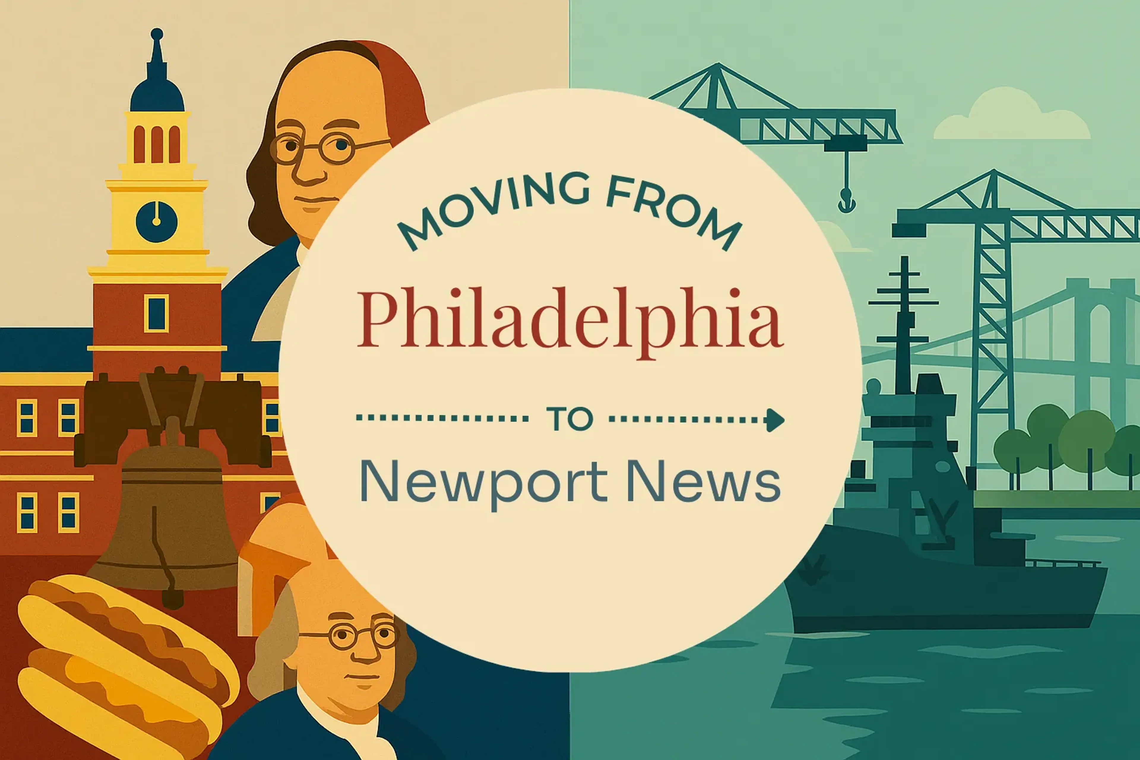 Side-by-side comparison of Philadelphia to Newport News moving companies