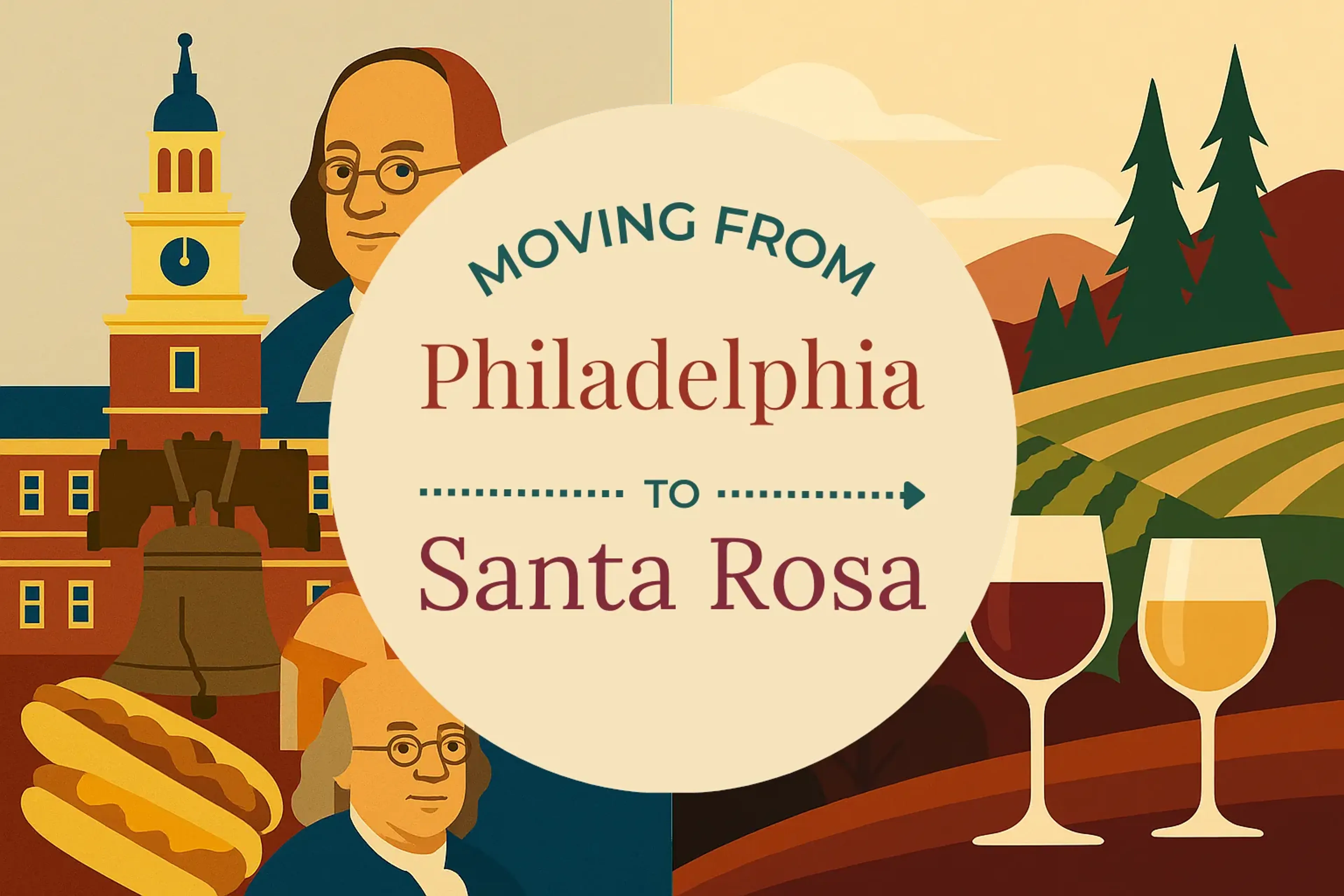Side-by-side comparison of Philadelphia to Santa Rosa moving companies