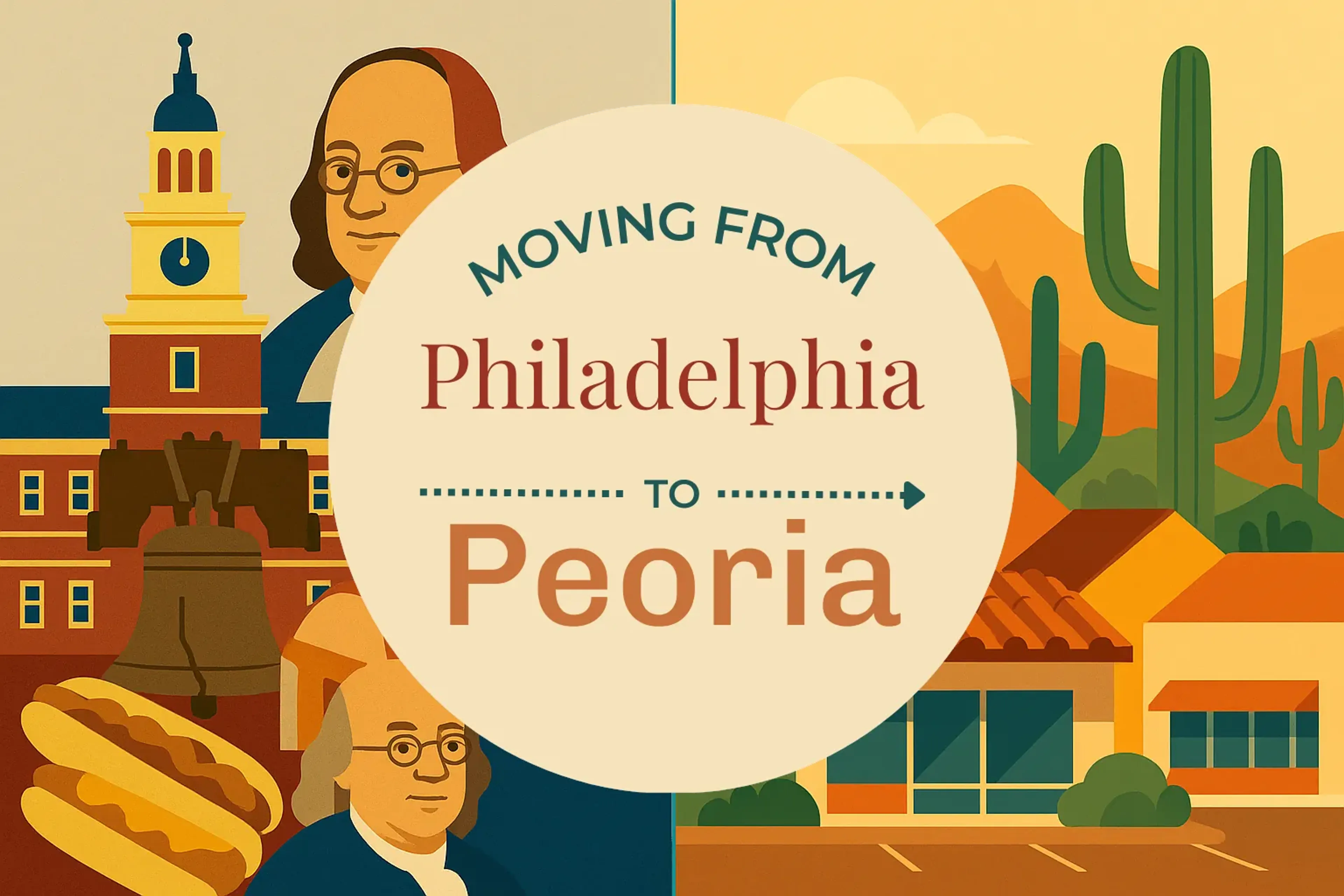 Side-by-side comparison of Philadelphia to Peoria moving companies