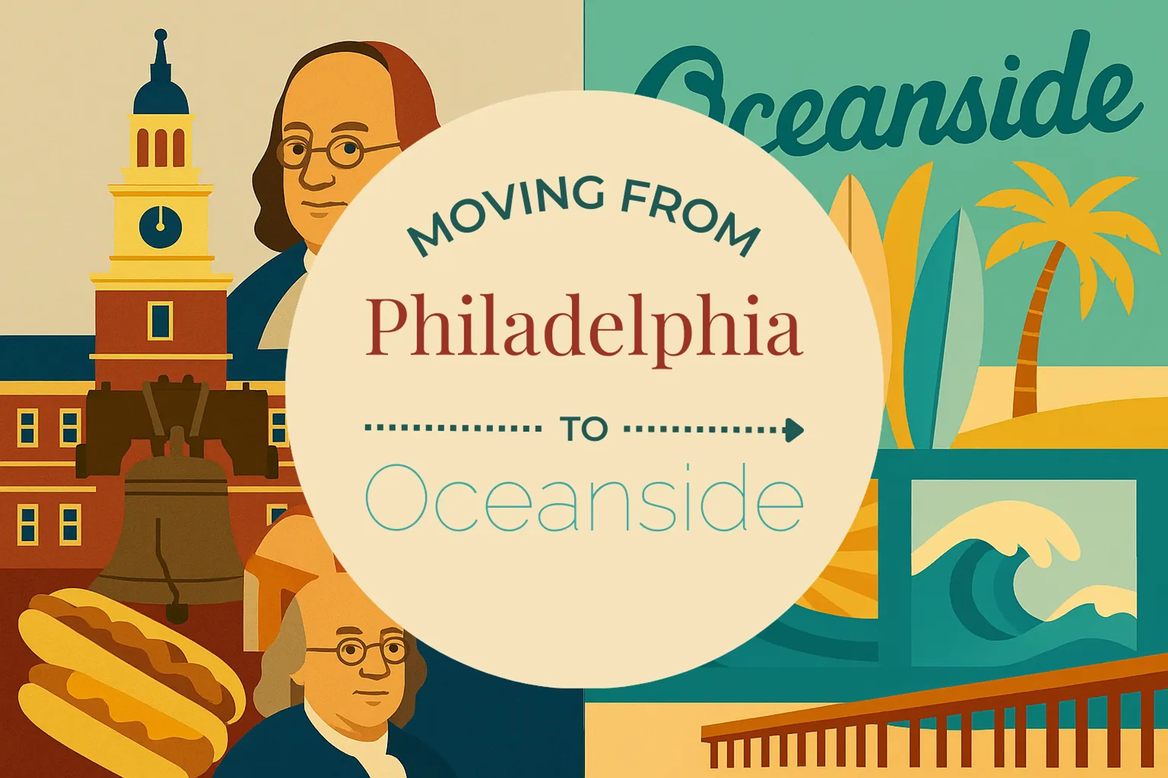 Side-by-side comparison of Philadelphia to Oceanside moving companies