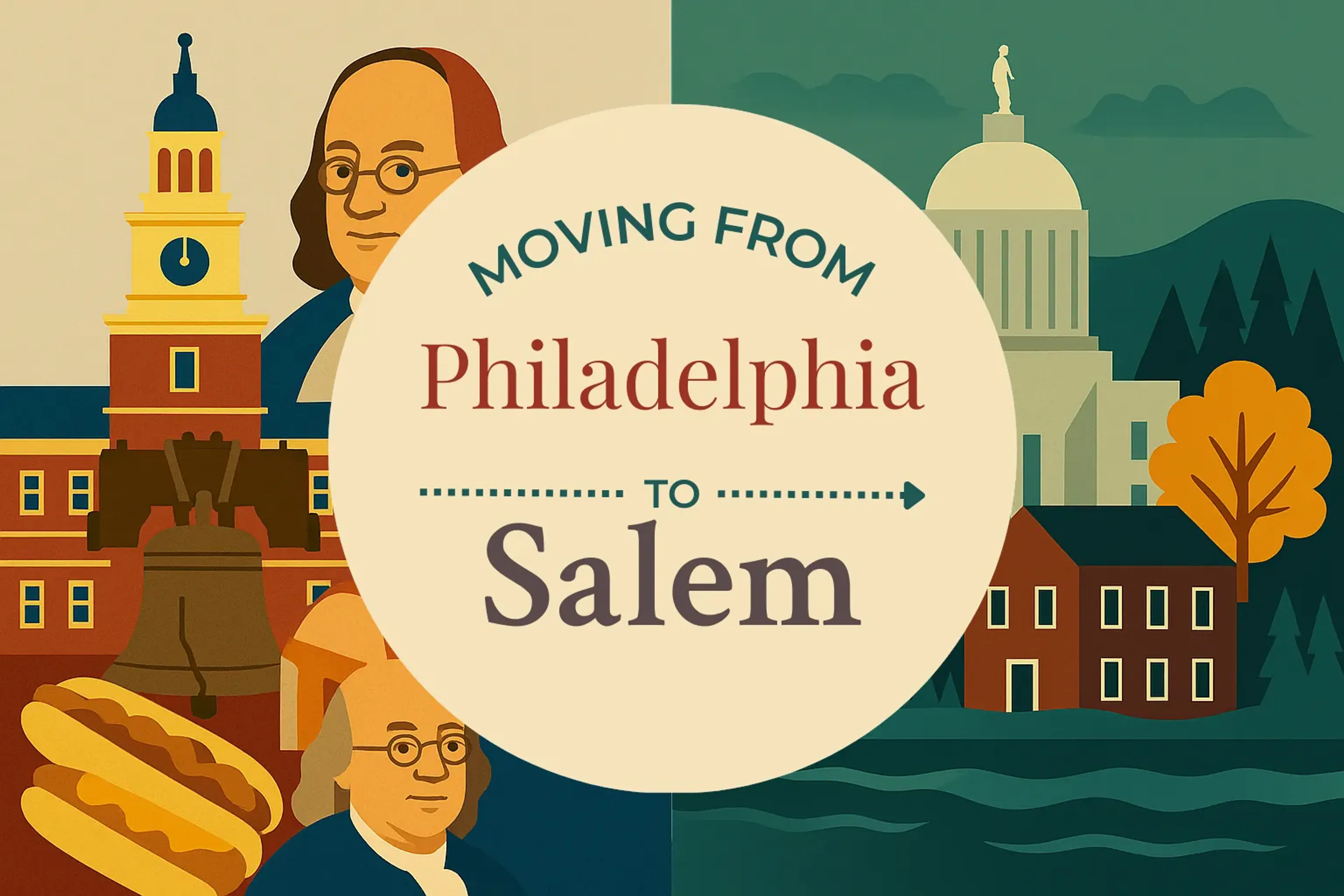 Side-by-side comparison of Philadelphia to Salem moving companies