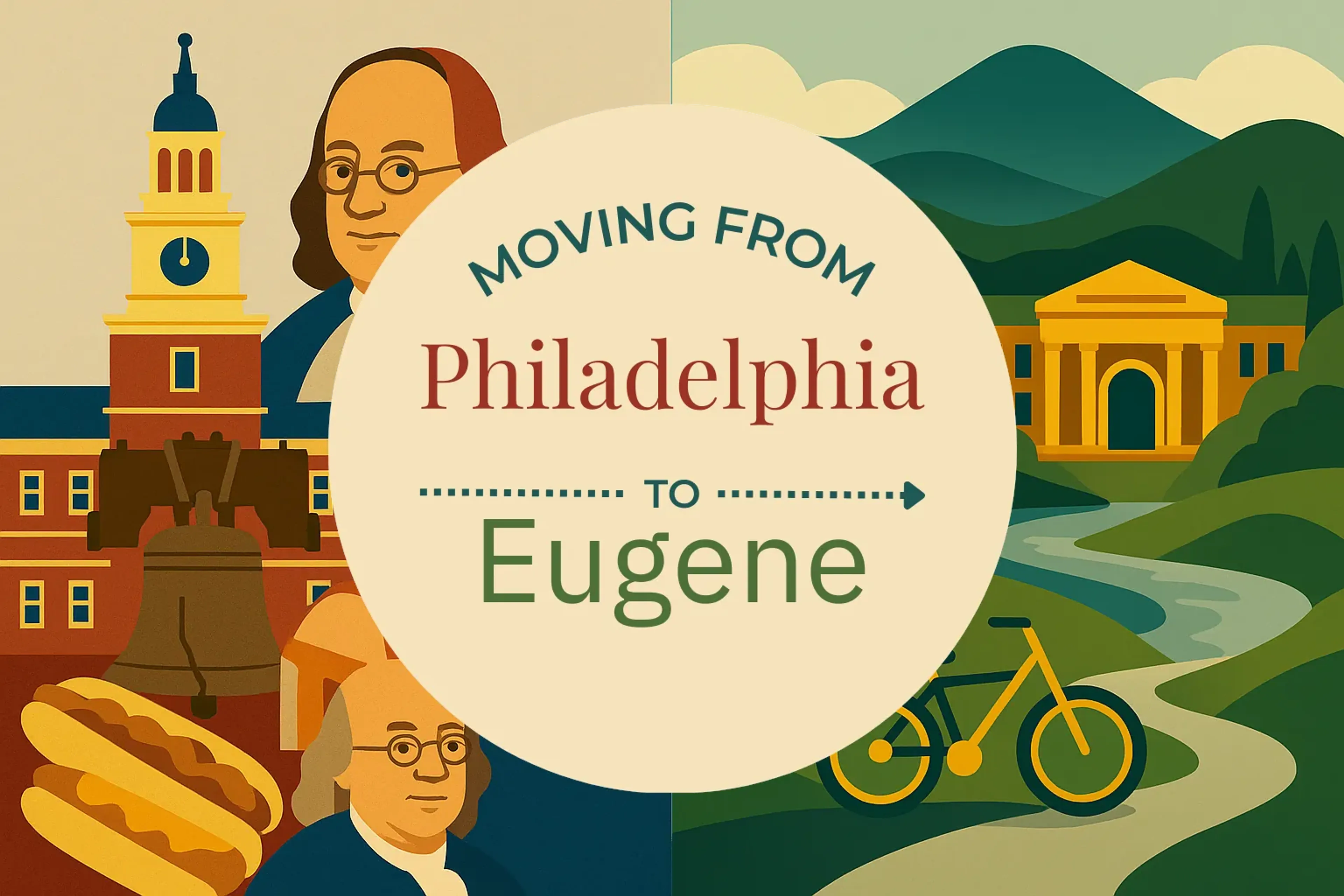 Side-by-side comparison of Philadelphia to Eugene moving companies