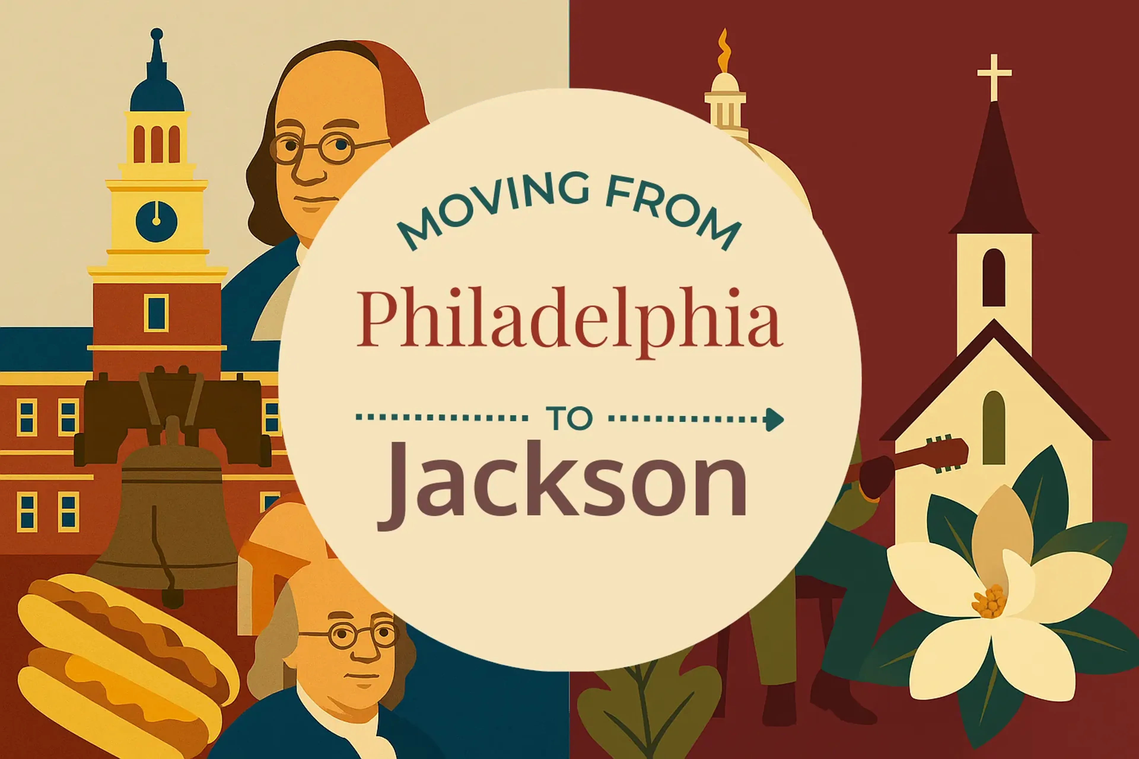 Side-by-side comparison of Philadelphia to Jackson moving companies