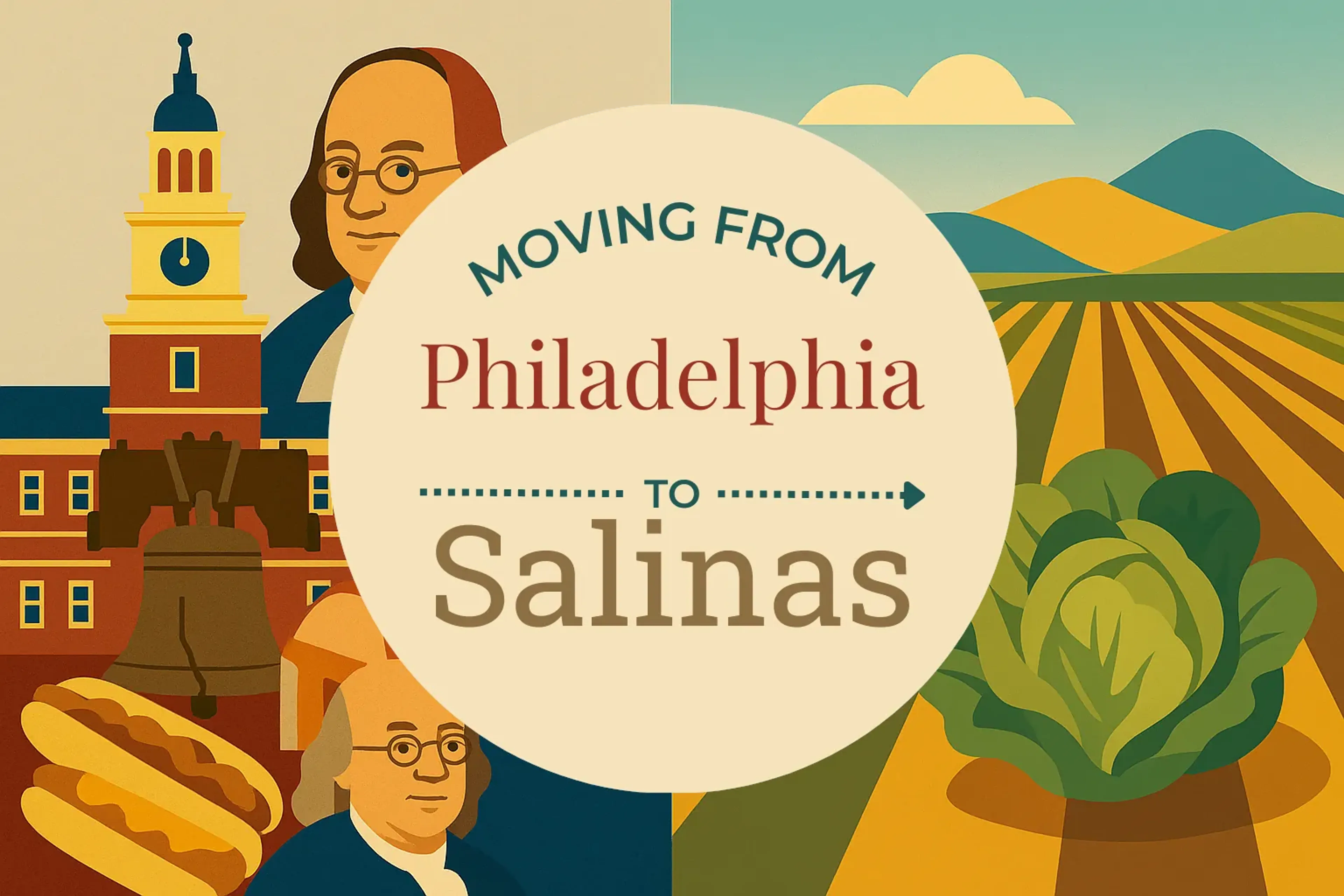 Side-by-side comparison of Philadelphia to Salinas moving companies