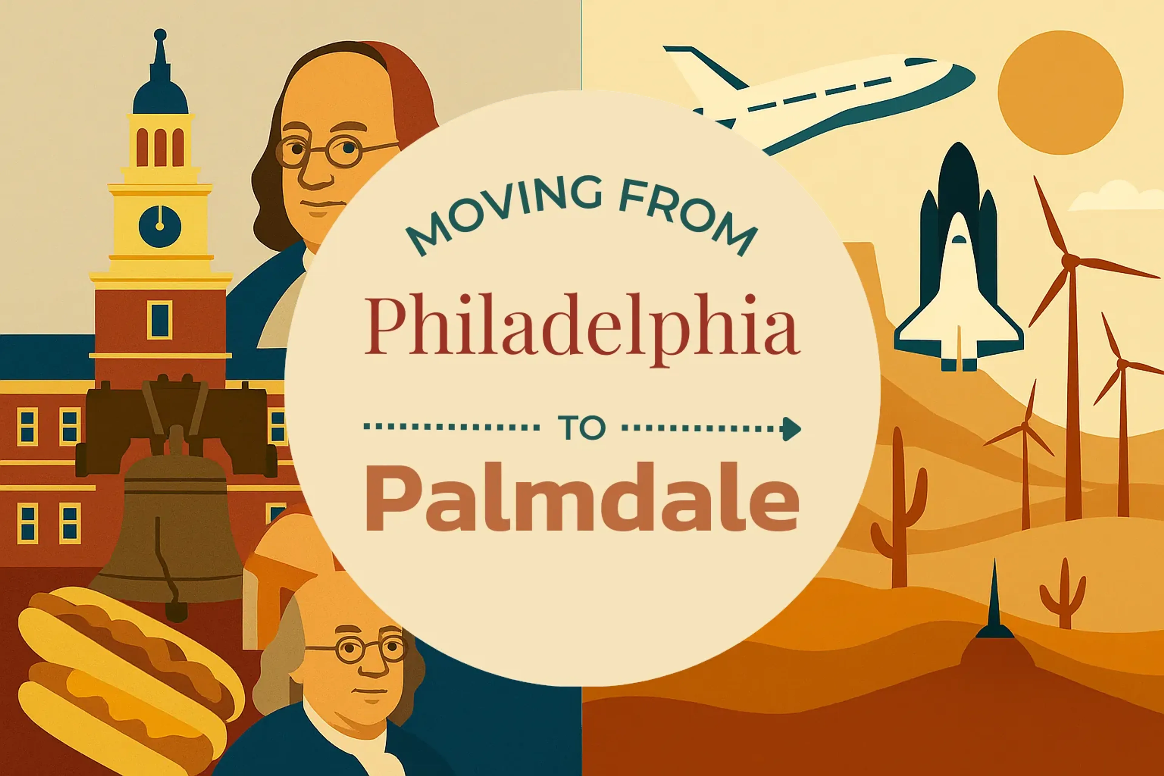 Side-by-side comparison of Philadelphia to Palmdale moving companies