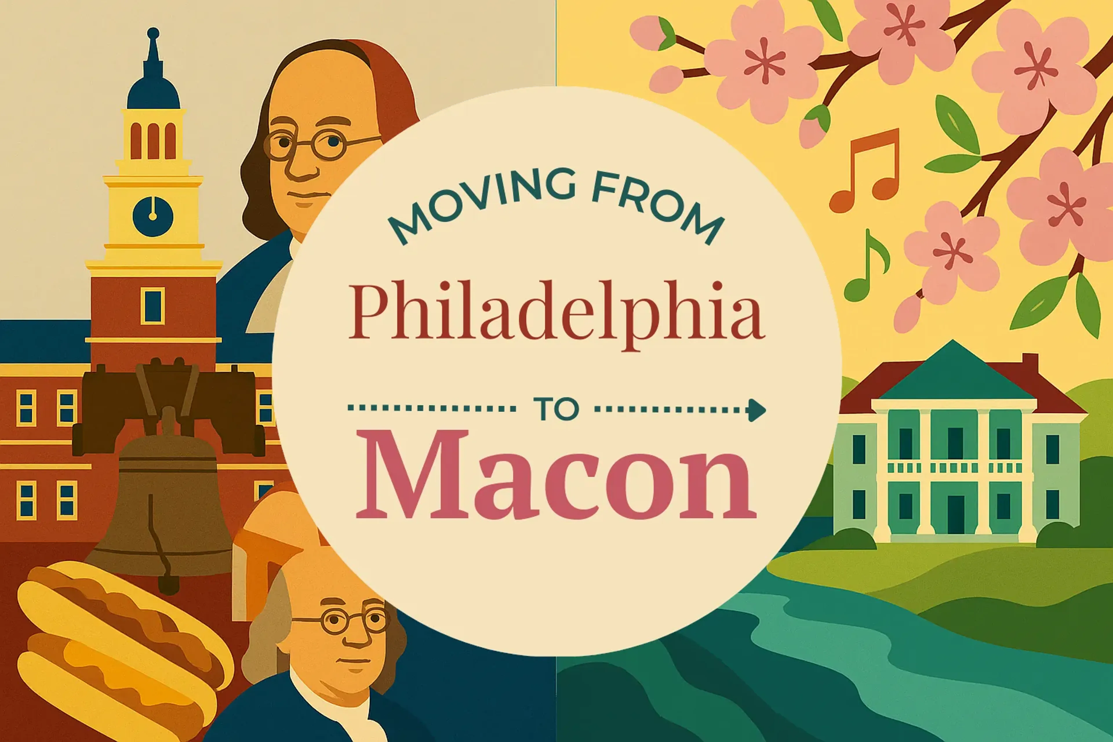 Side-by-side comparison of Philadelphia to Macon moving companies