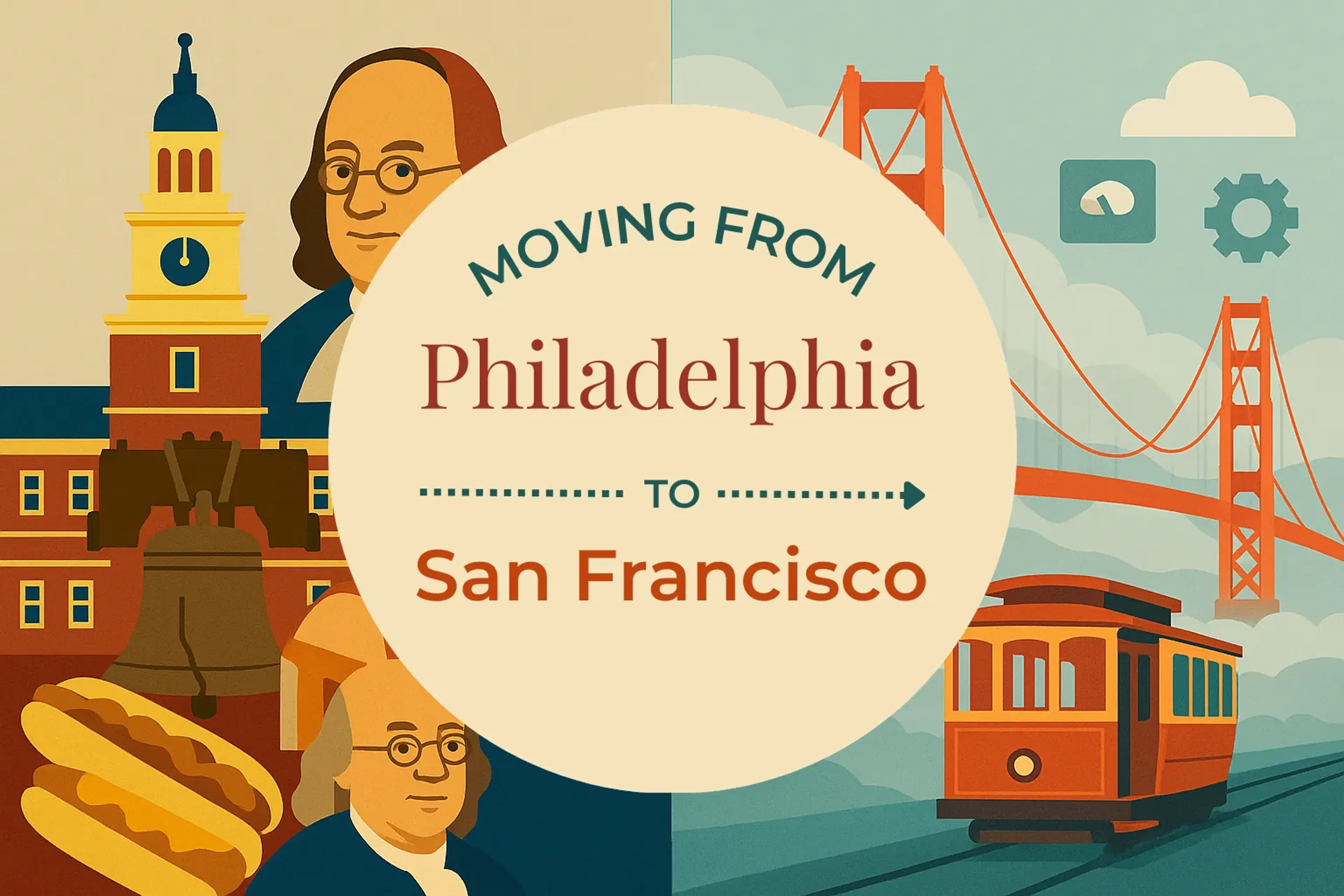 Side-by-side comparison of Philadelphia to San Francisco moving companies