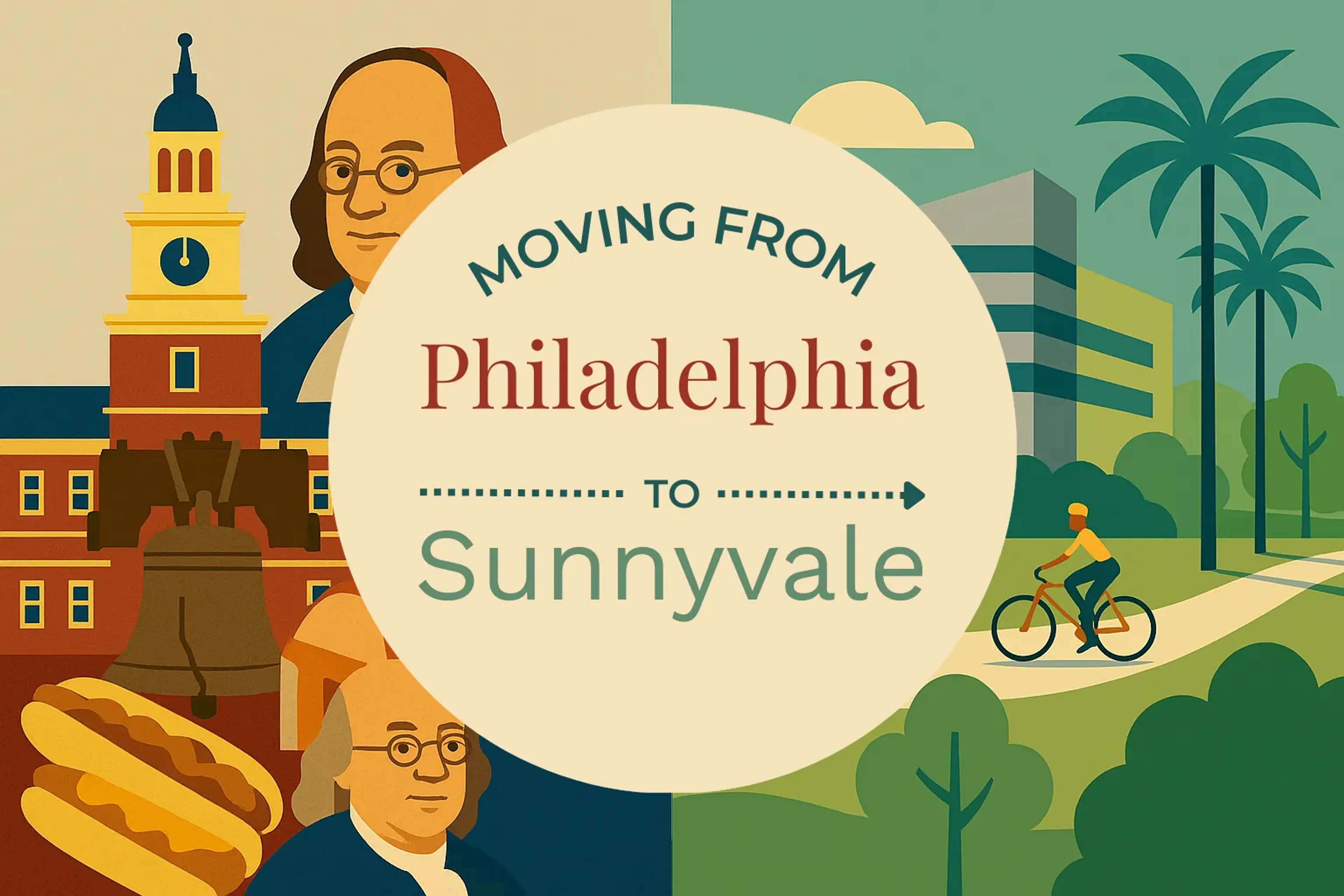 Side-by-side comparison of Philadelphia to Sunnyvale moving companies