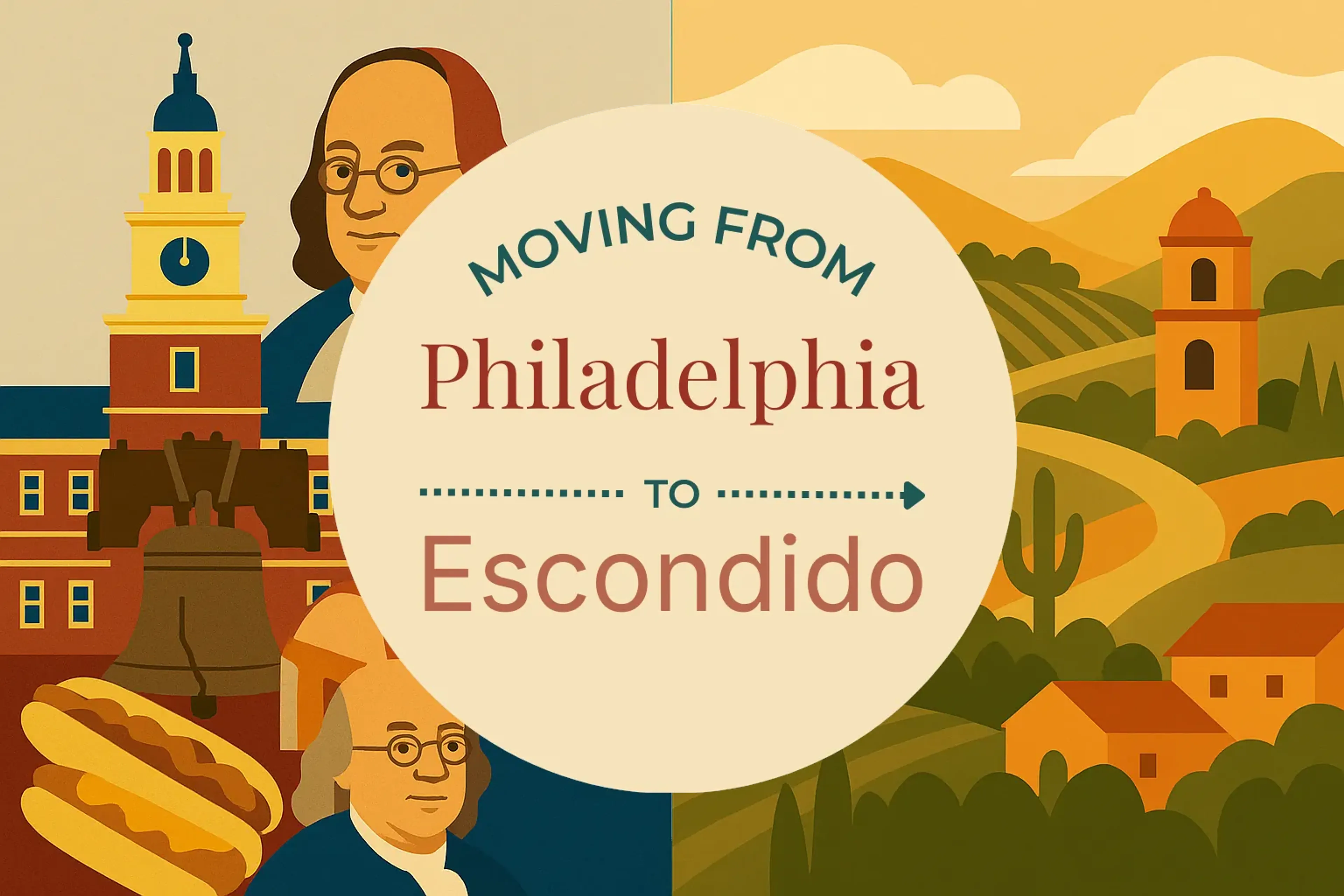 Side-by-side comparison of Philadelphia to Escondido moving companies