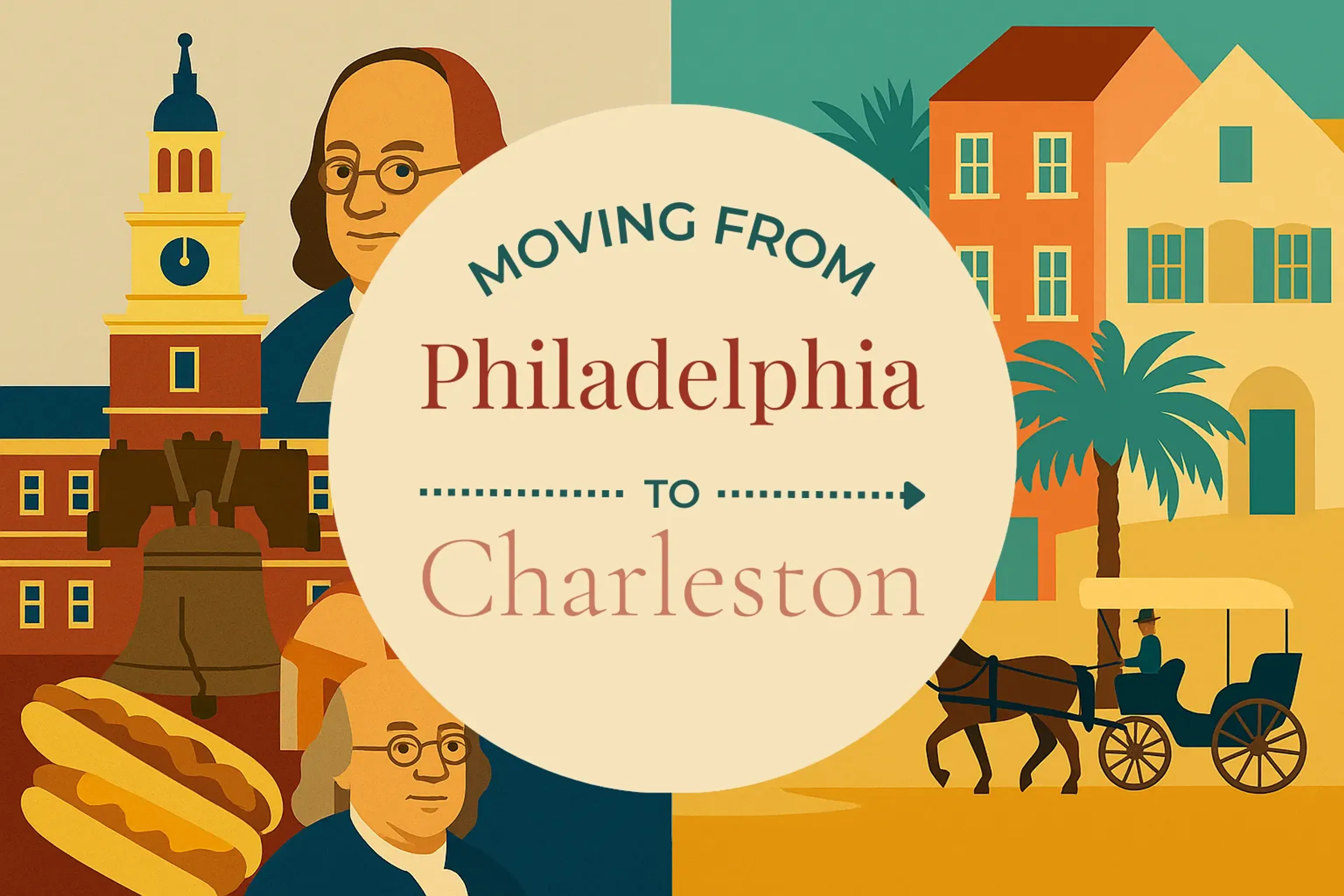 Side-by-side comparison of Philadelphia to Charleston moving companies