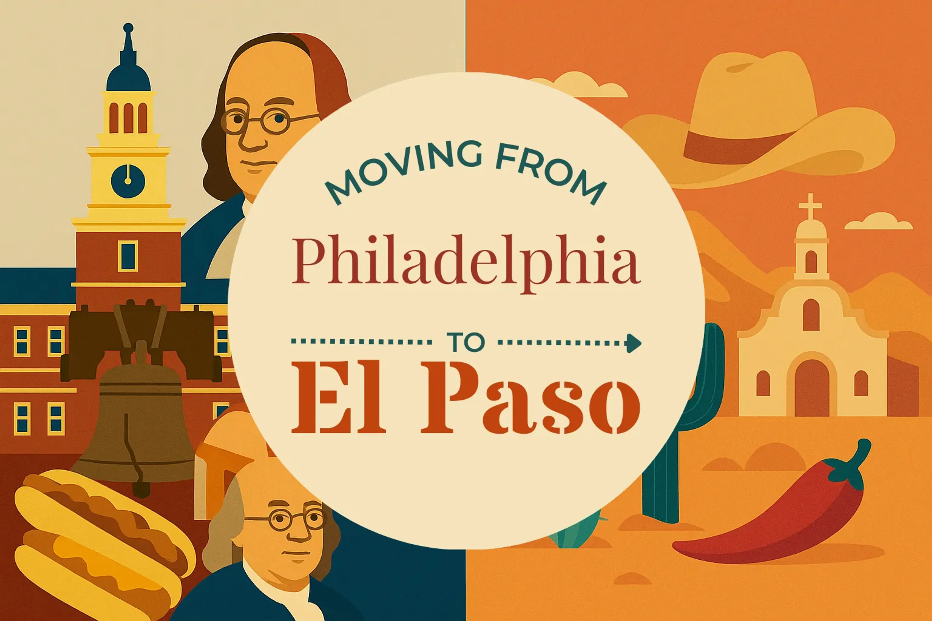 Side-by-side comparison of Philadelphia to El Paso moving companies