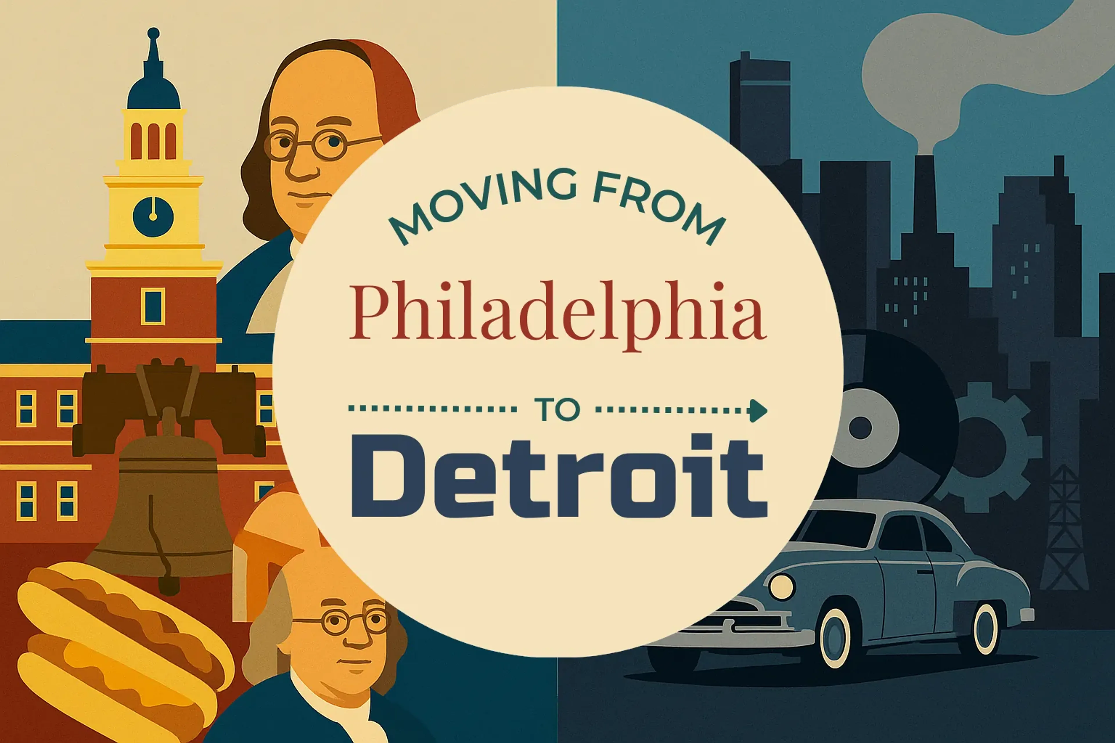 Side-by-side comparison of Philadelphia to Detroit moving companies