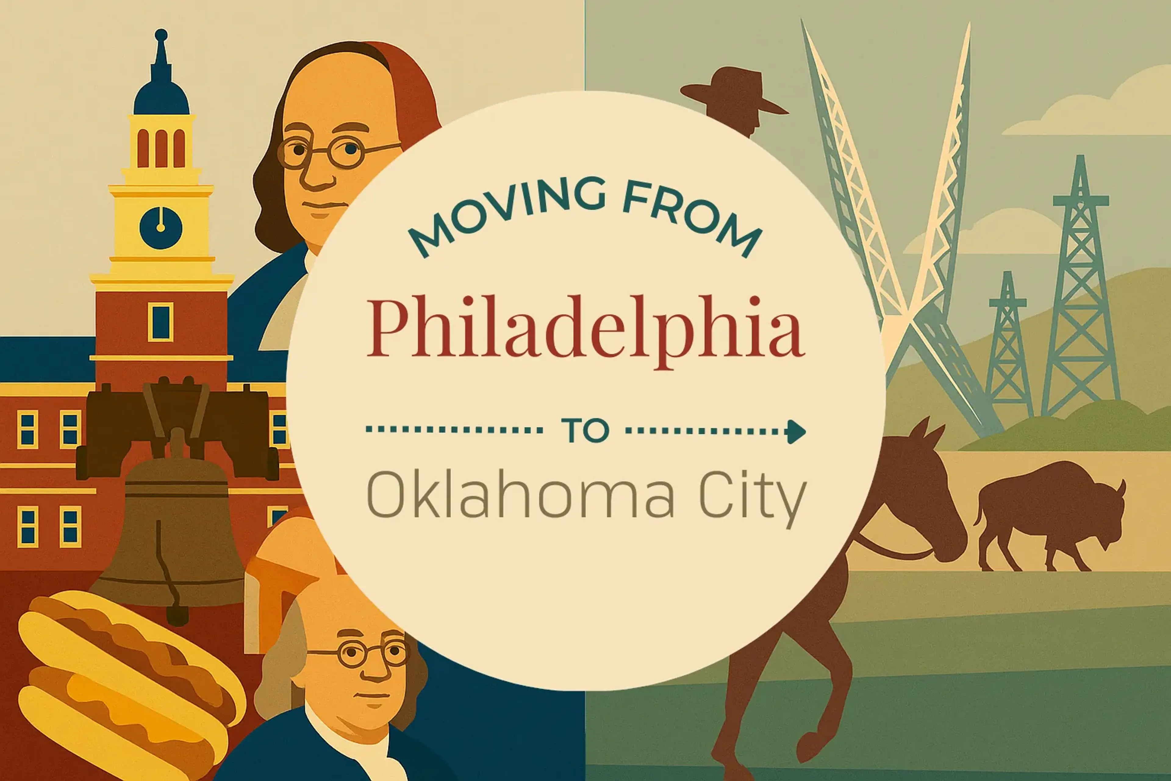 Side-by-side comparison of Philadelphia to Oklahoma City moving companies