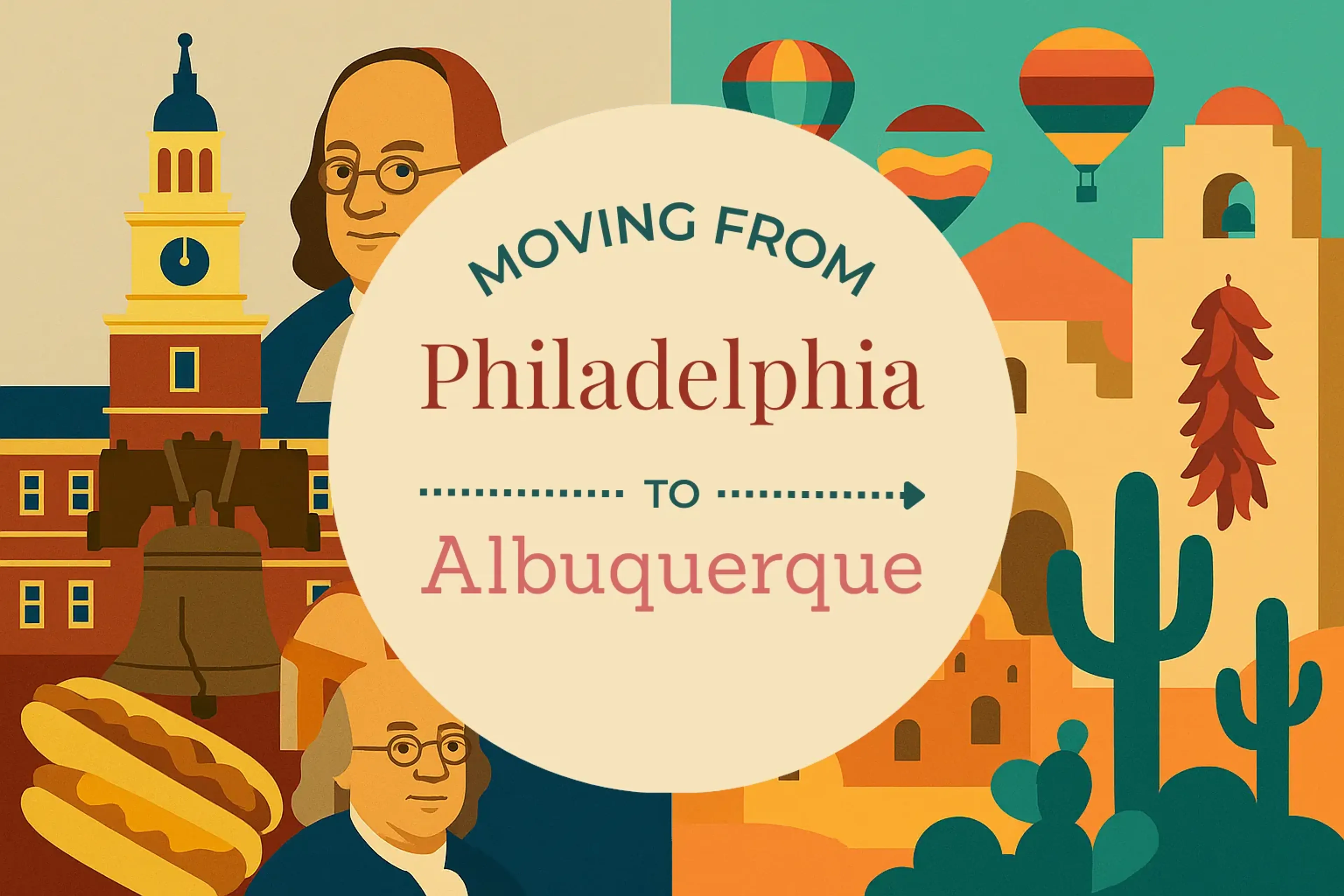 Side-by-side comparison of Philadelphia to Albuquerque moving companies