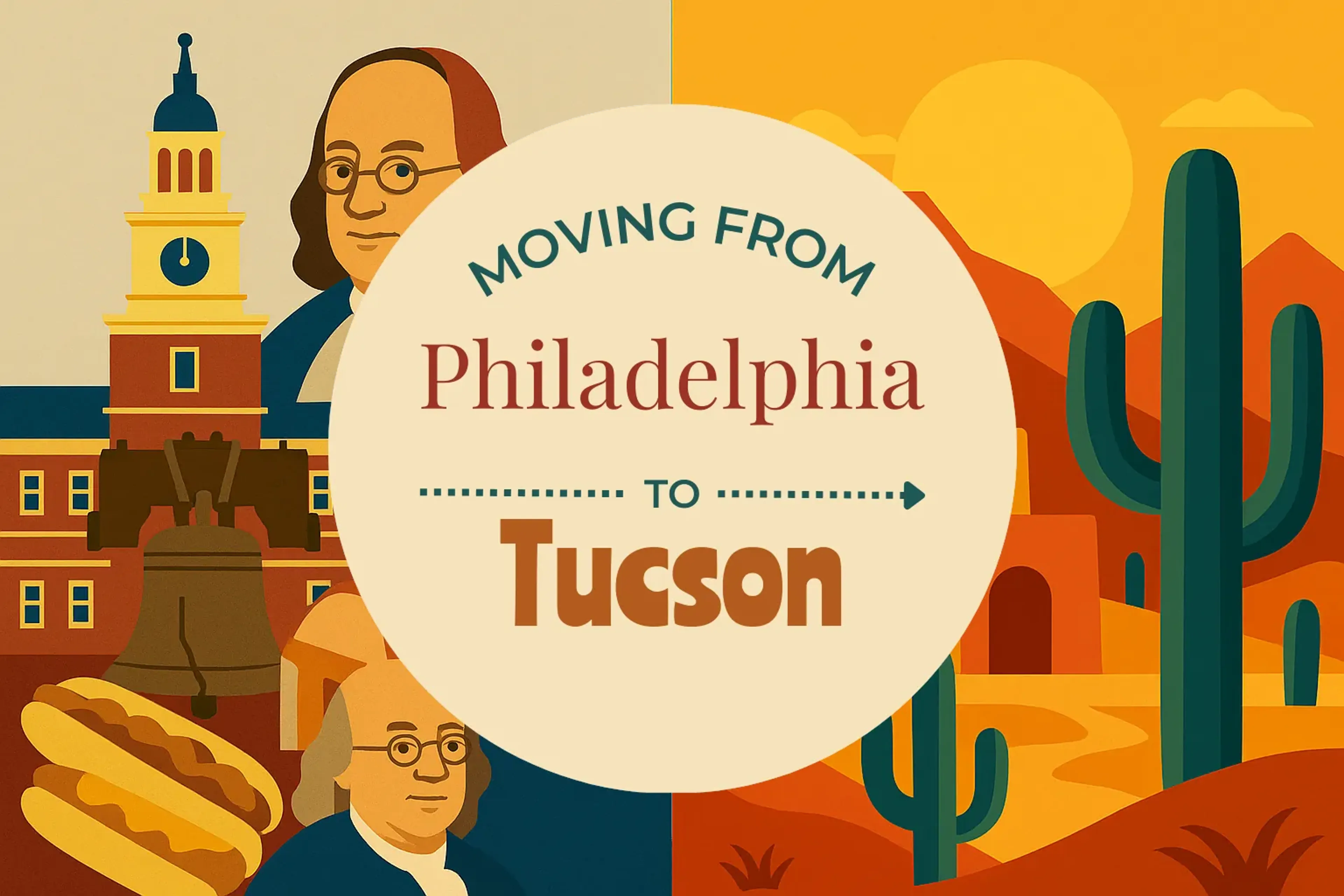 Side-by-side comparison of Philadelphia to Tucson moving companies