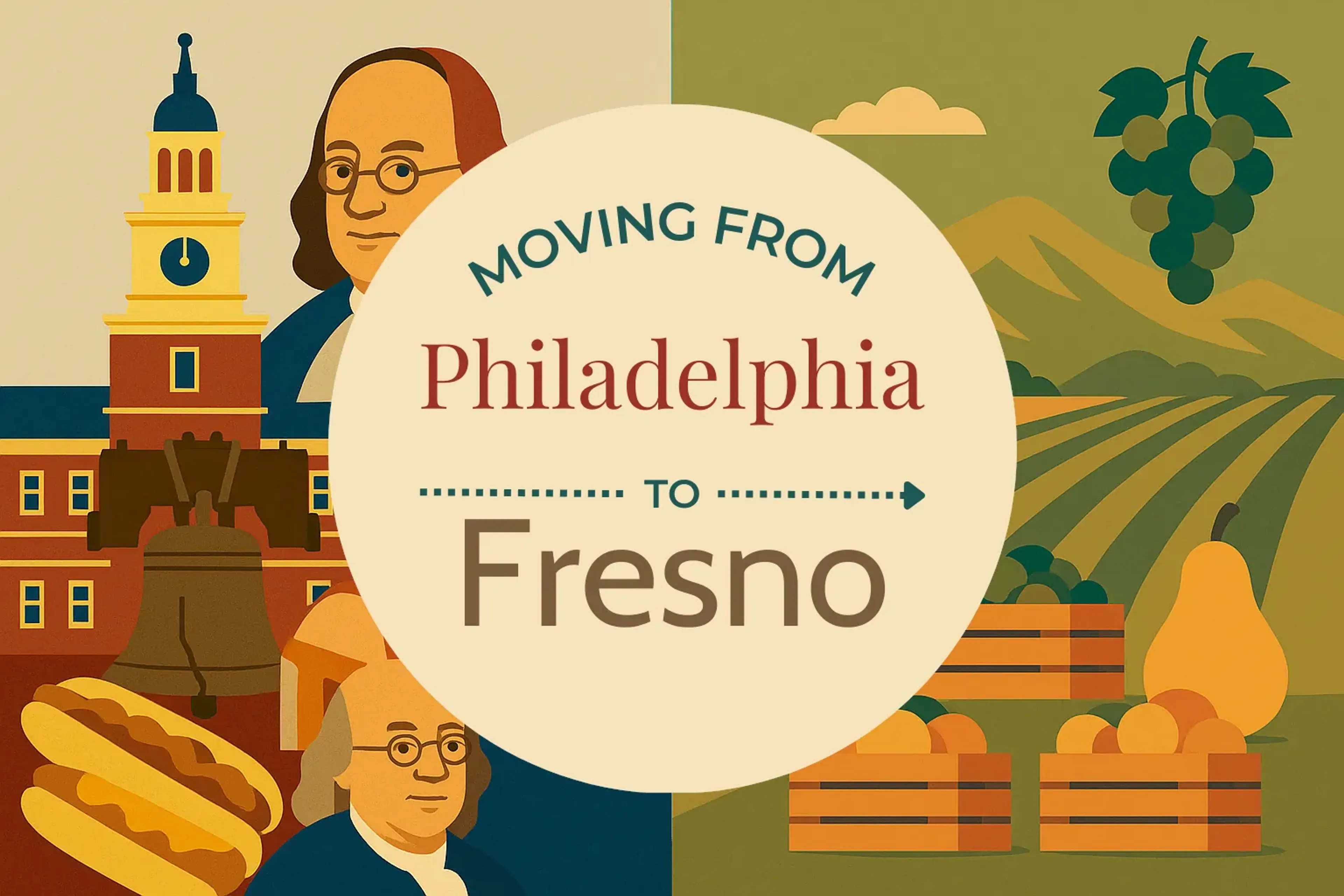 Side-by-side comparison of Philadelphia to Fresno moving companies
