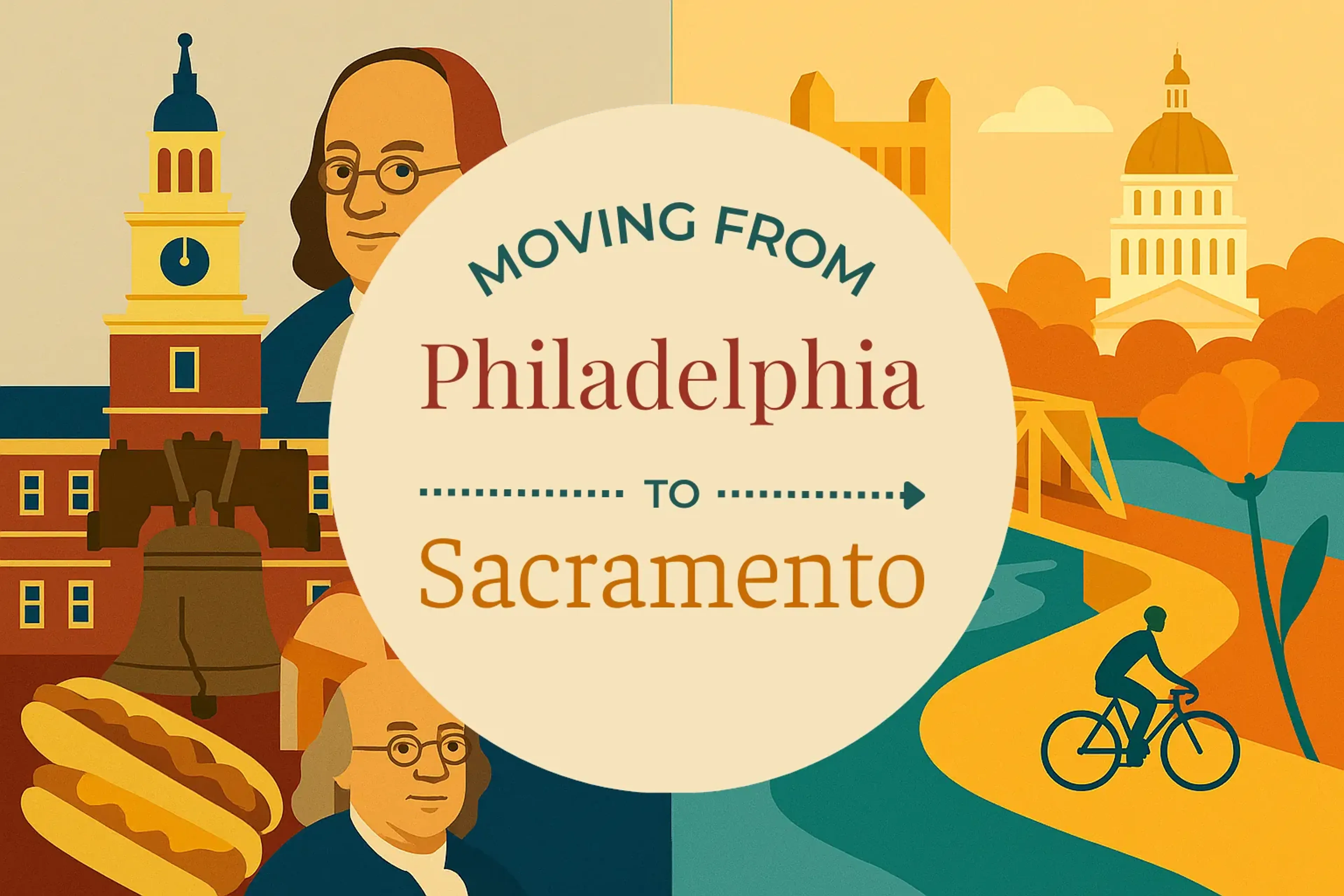 Side-by-side comparison of Philadelphia to Sacramento moving companies