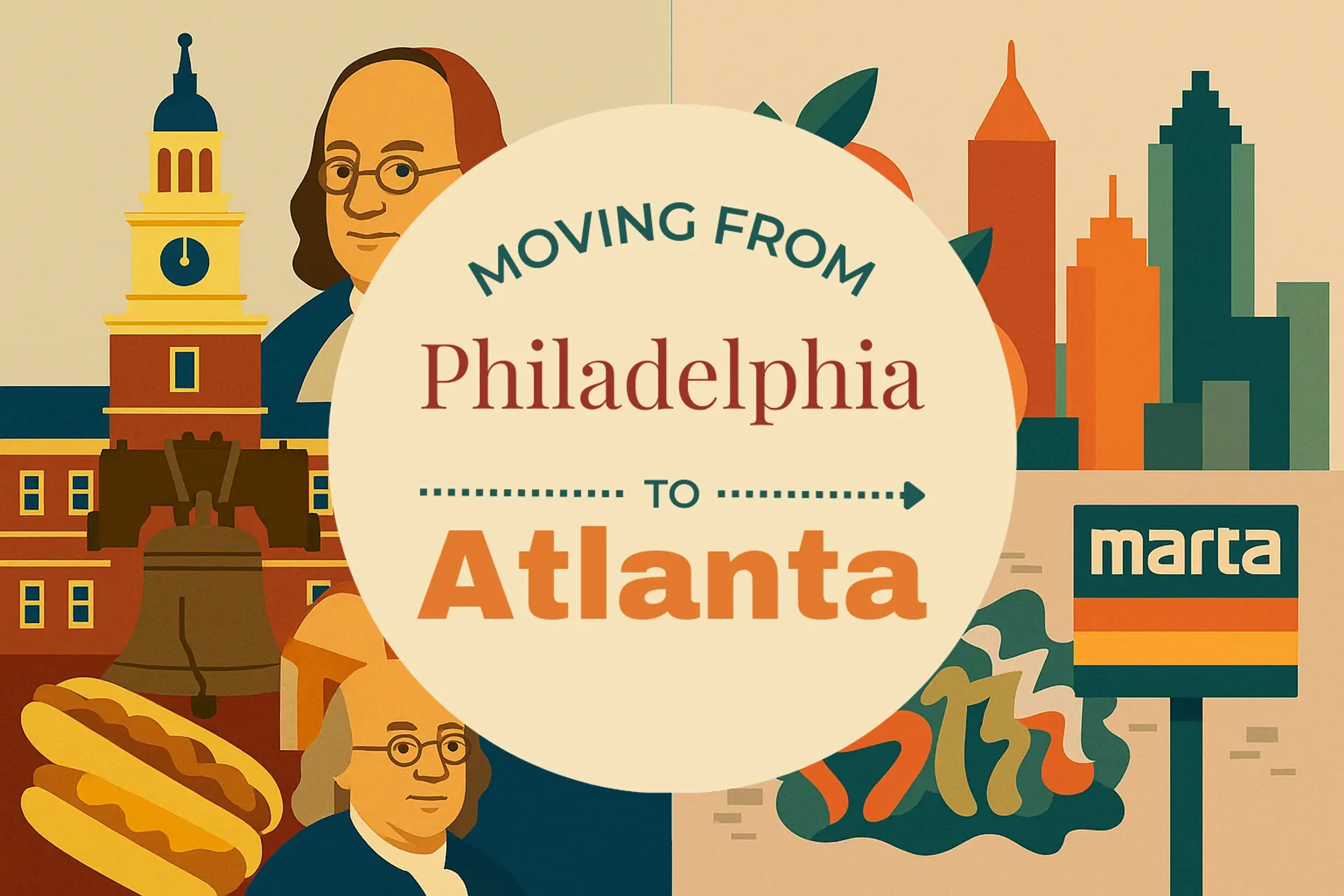 Side-by-side comparison of Philadelphia to Atlanta moving companies