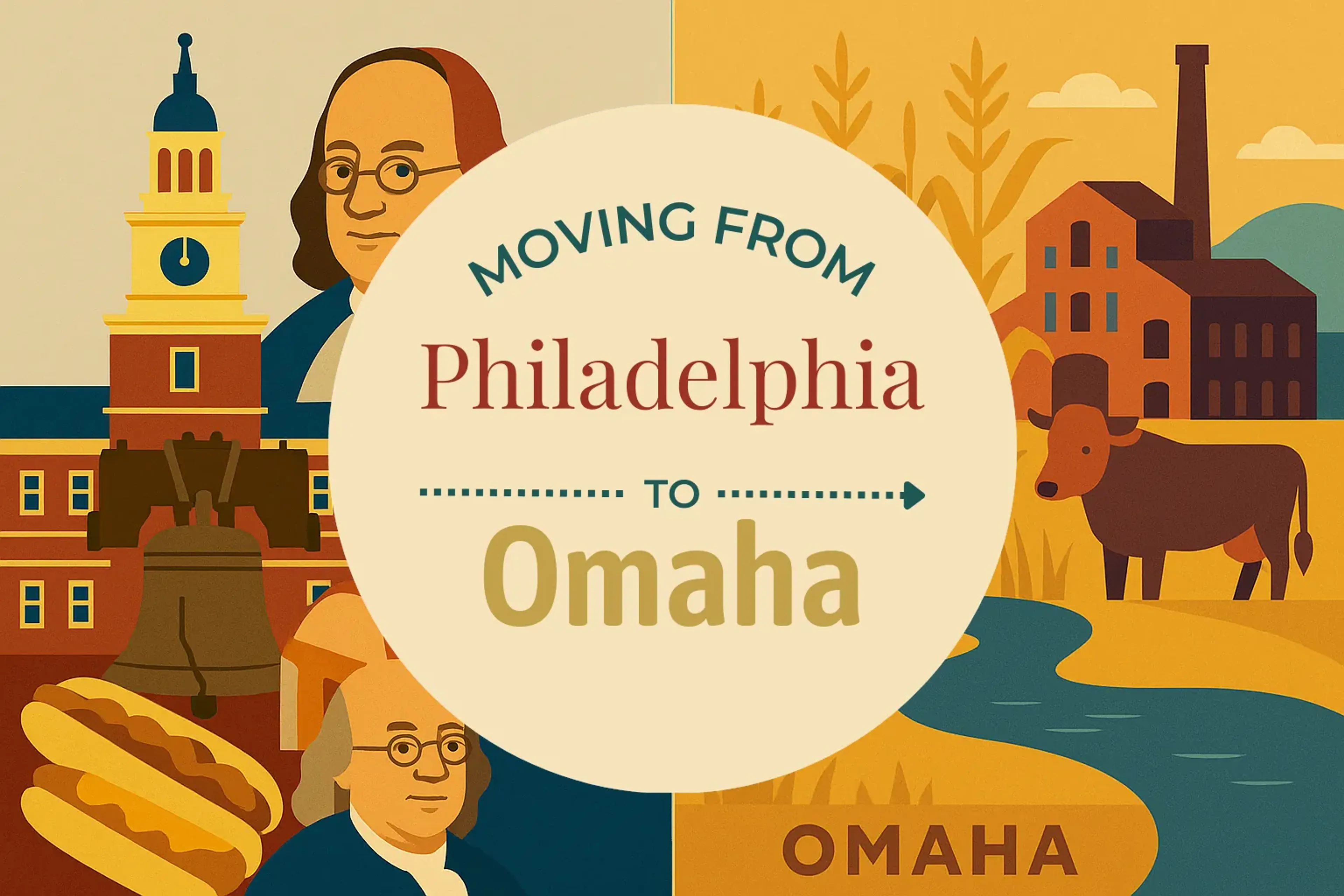 Side-by-side comparison of Philadelphia to Omaha moving companies