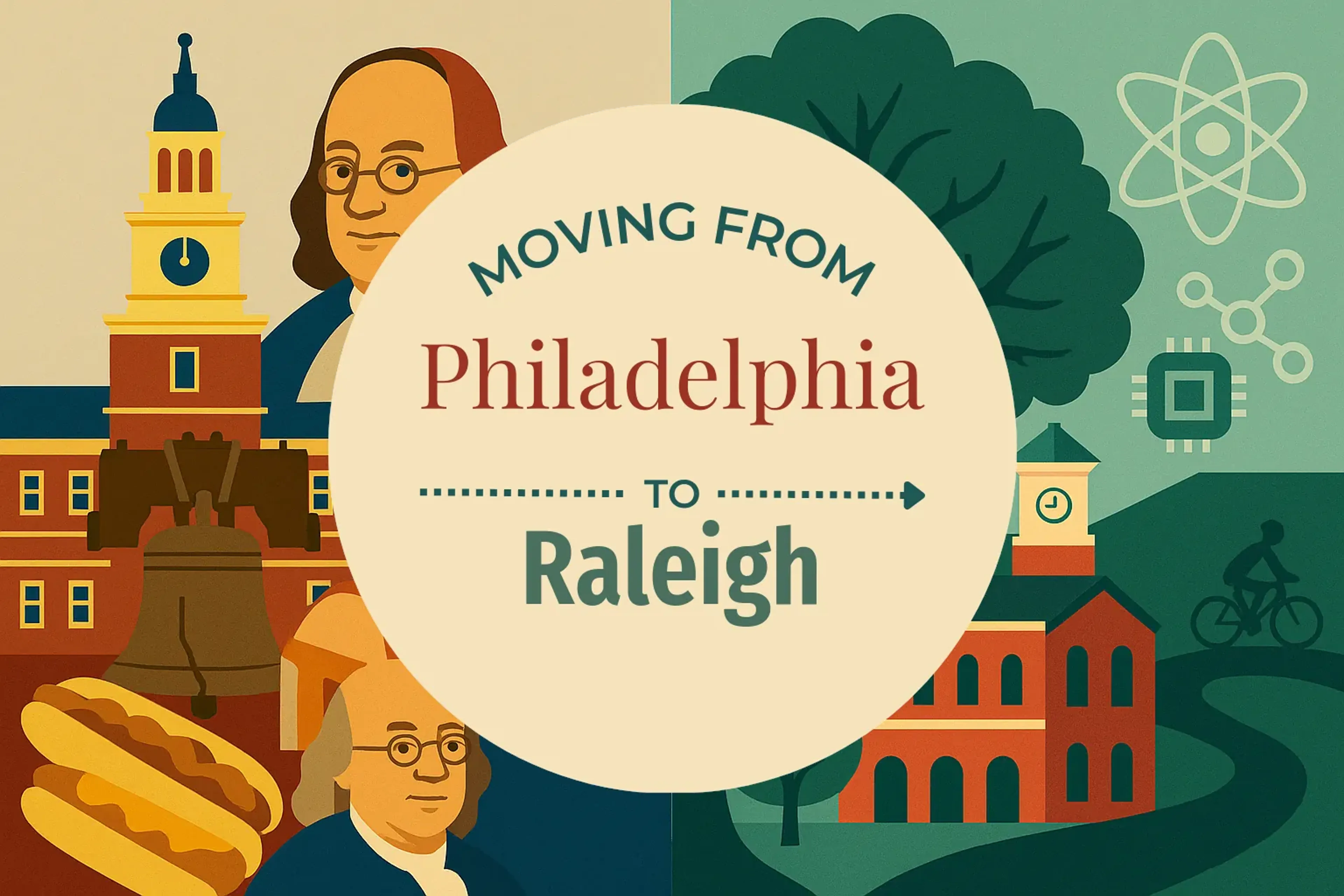 Side-by-side comparison of Philadelphia to Raleigh moving companies