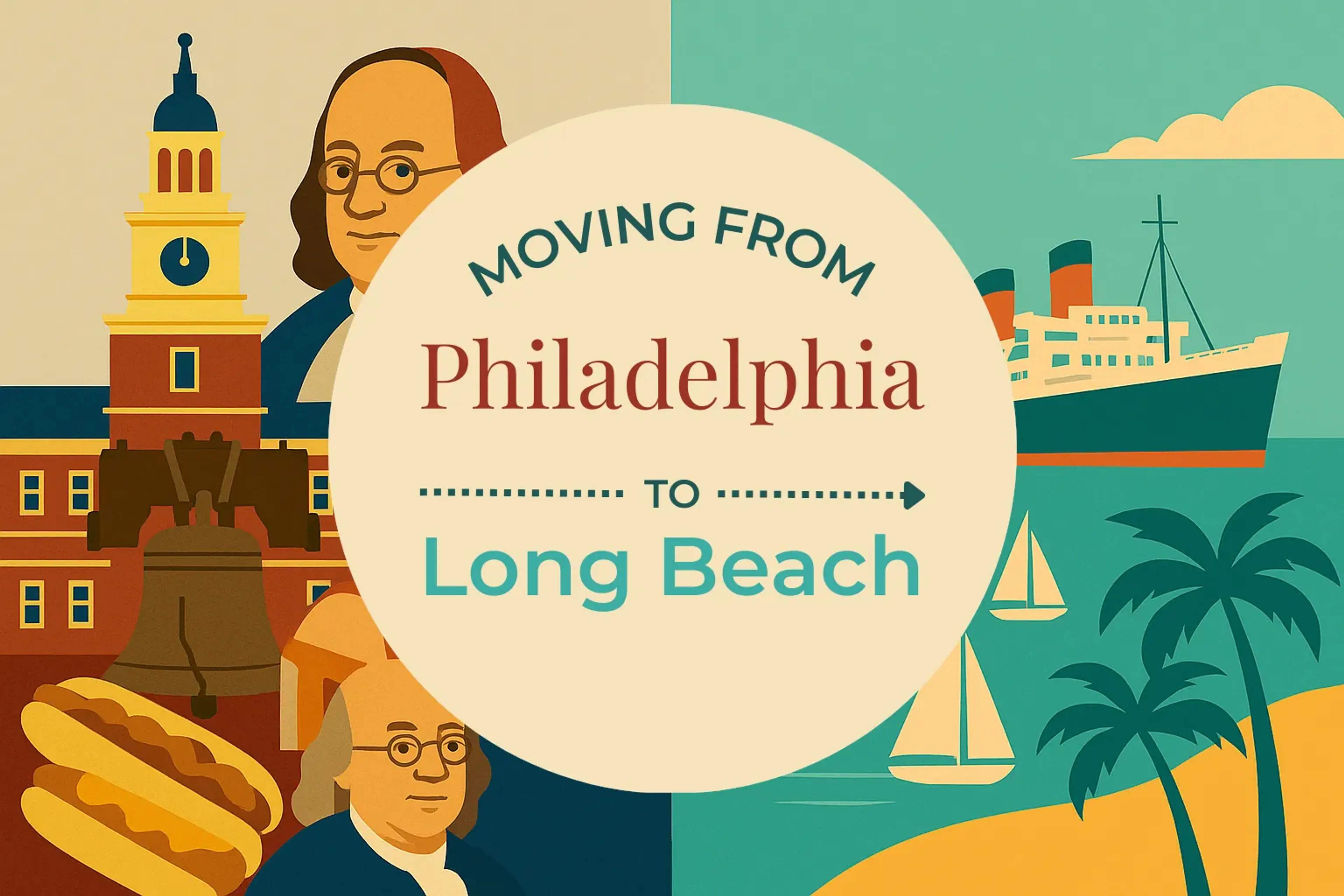 Side-by-side comparison of Philadelphia to Long Beach moving companies