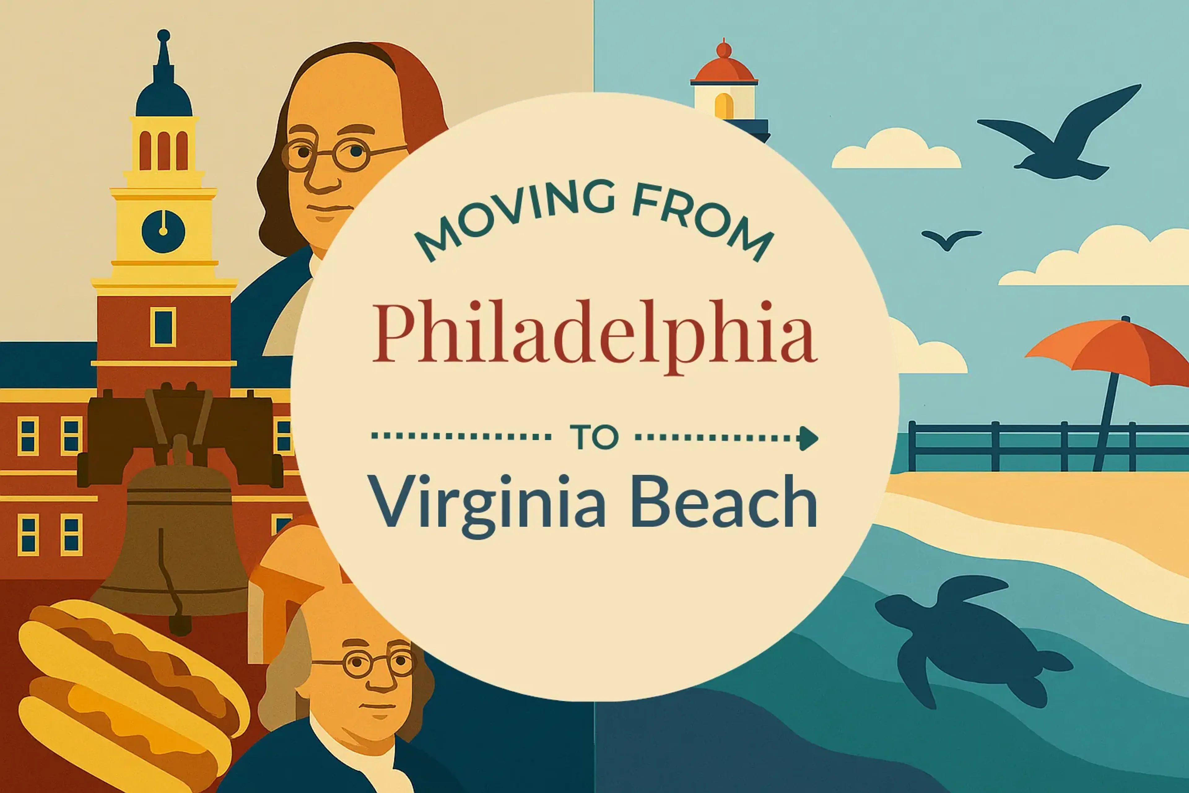 Side-by-side comparison of Philadelphia to Virginia Beach moving companies