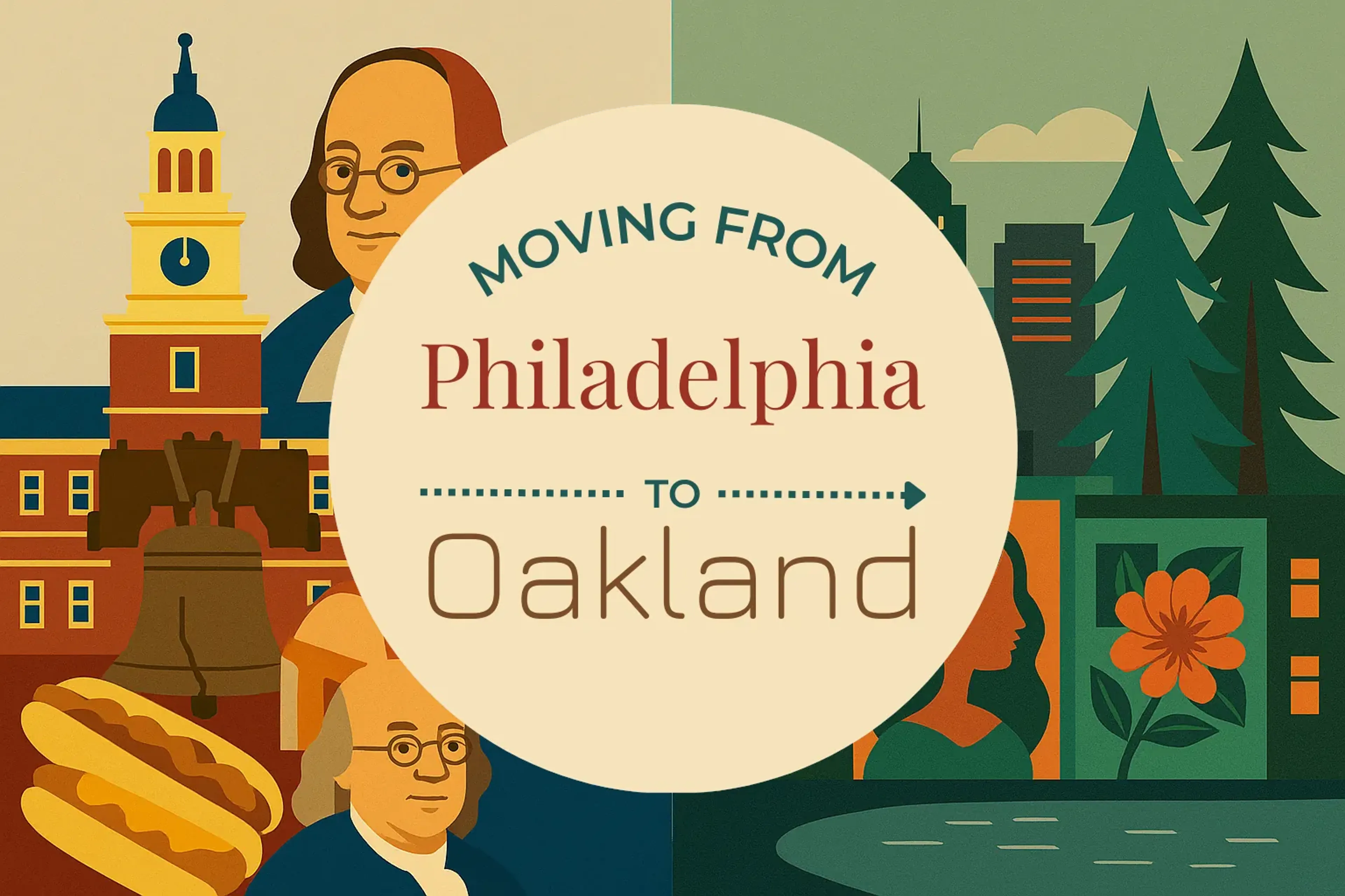 Side-by-side comparison of Philadelphia to Oakland moving companies