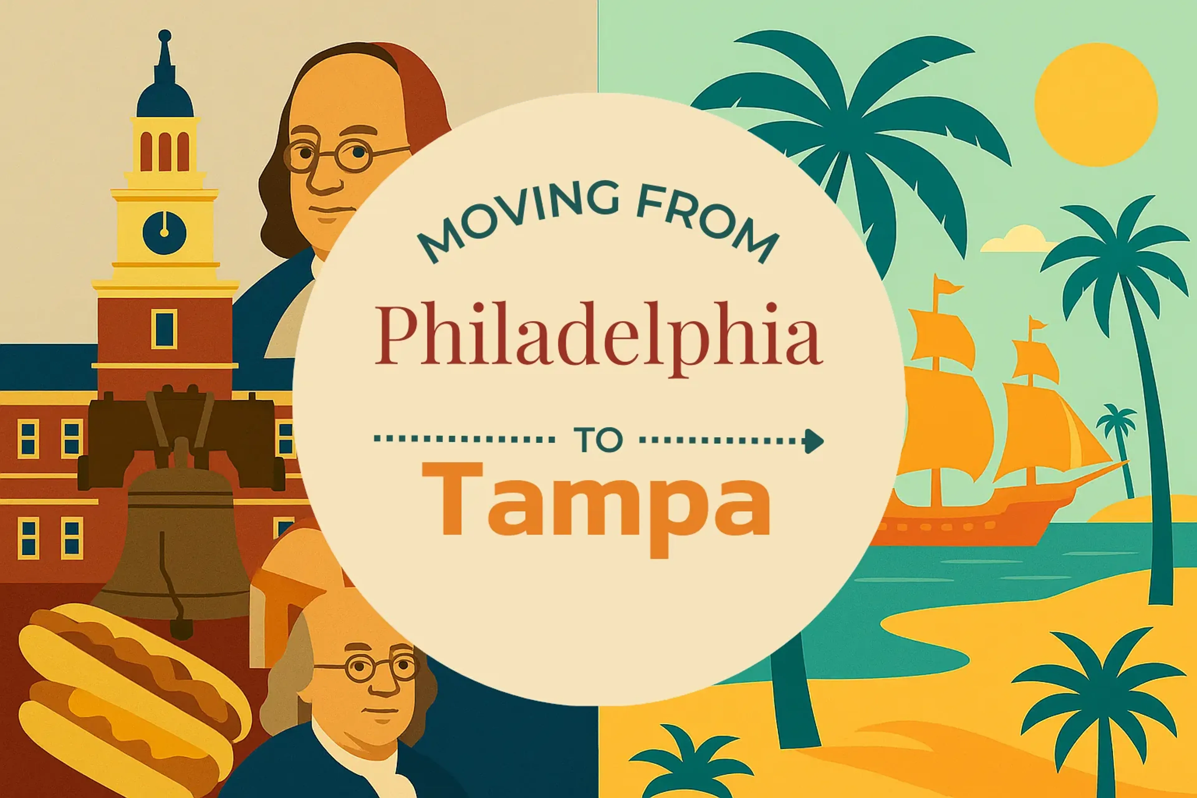 Side-by-side comparison of Philadelphia to Tampa moving companies