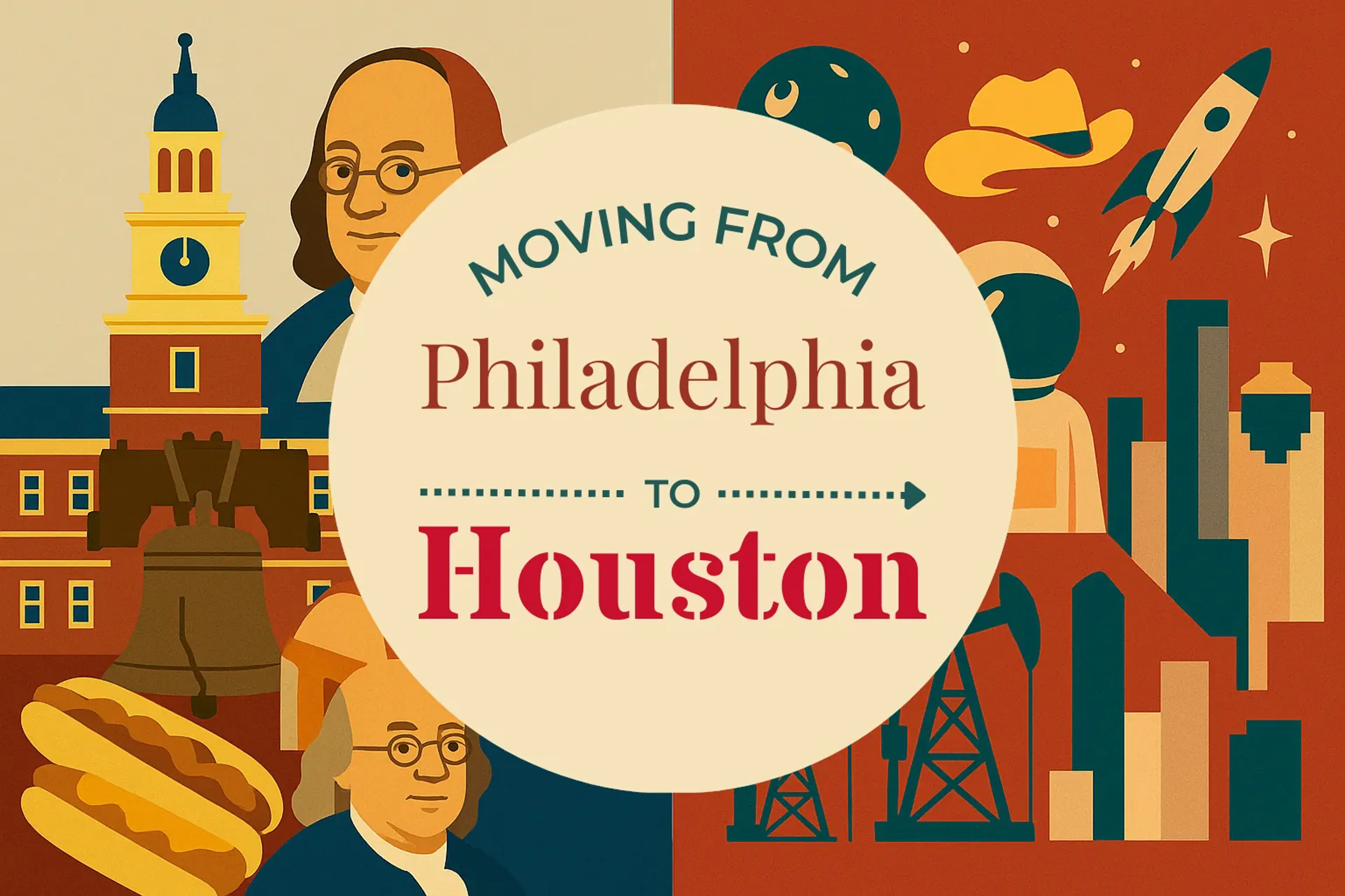 Side-by-side comparison of Philadelphia to Houston moving companies