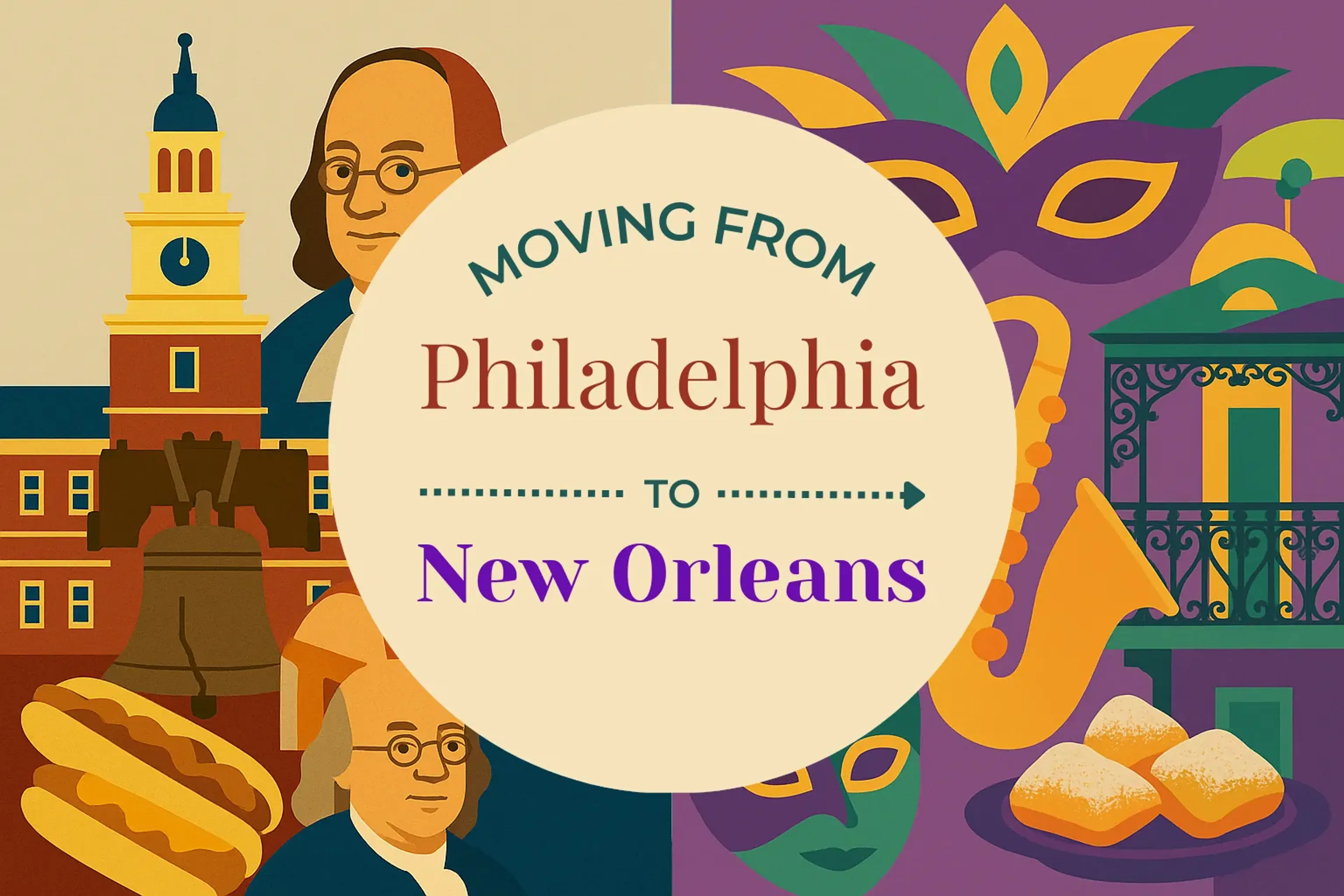 Side-by-side comparison of Philadelphia to New Orleans moving companies