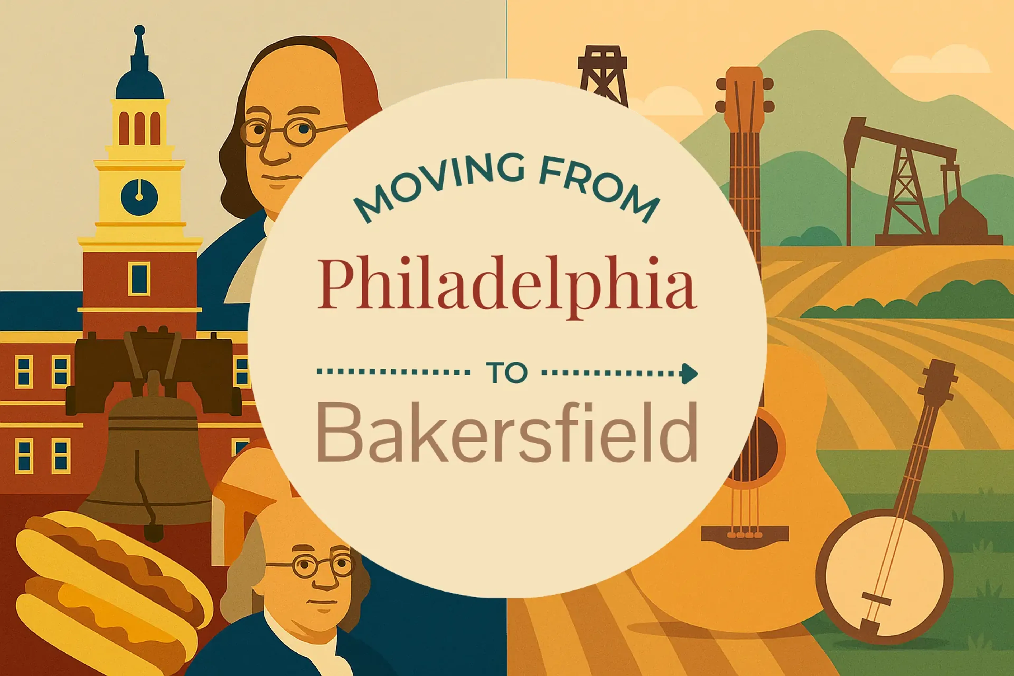 Side-by-side comparison of Philadelphia to Bakersfield moving companies
