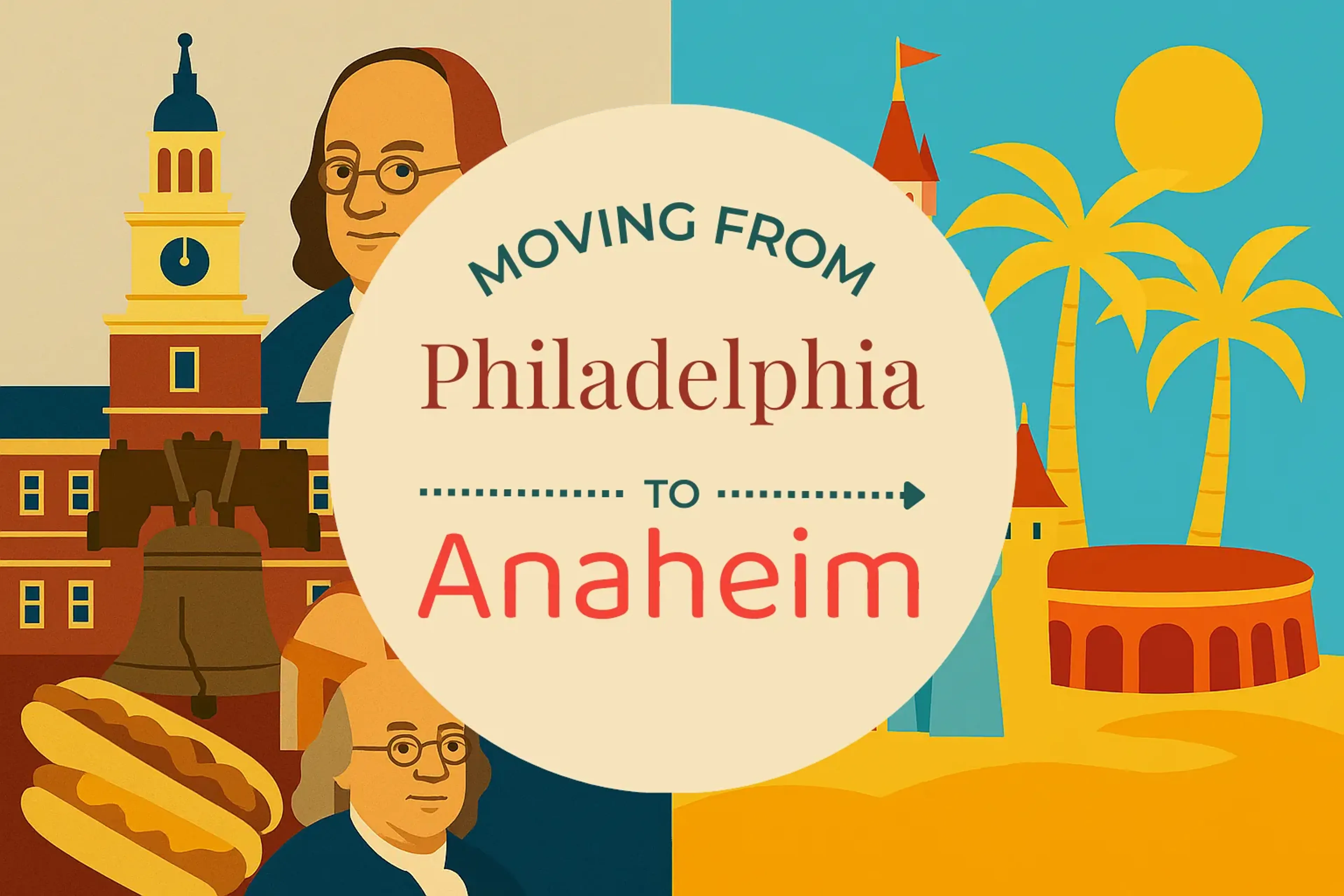 Side-by-side comparison of Philadelphia to Anaheim moving companies