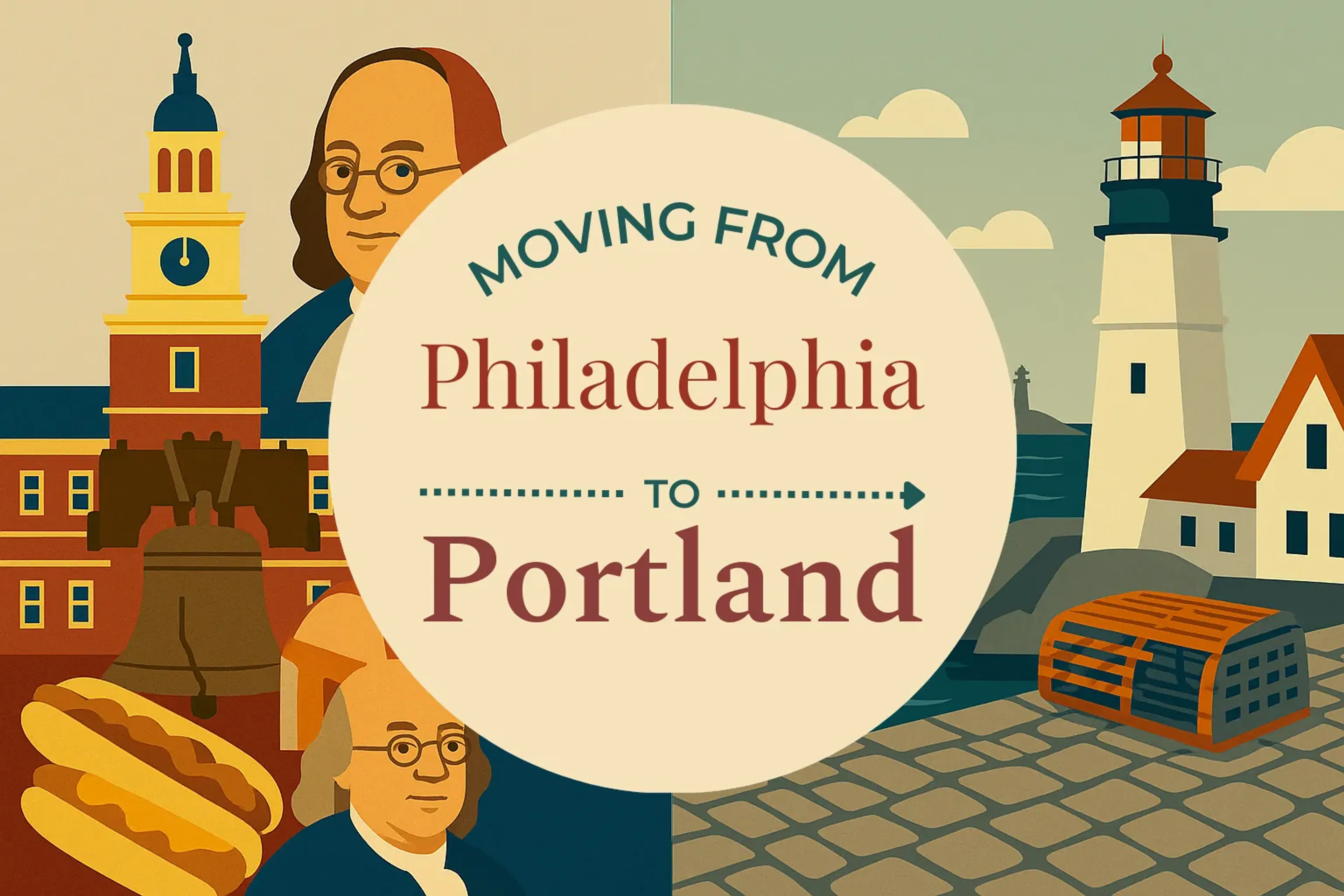 Side-by-side comparison of Philadelphia to Portland moving companies