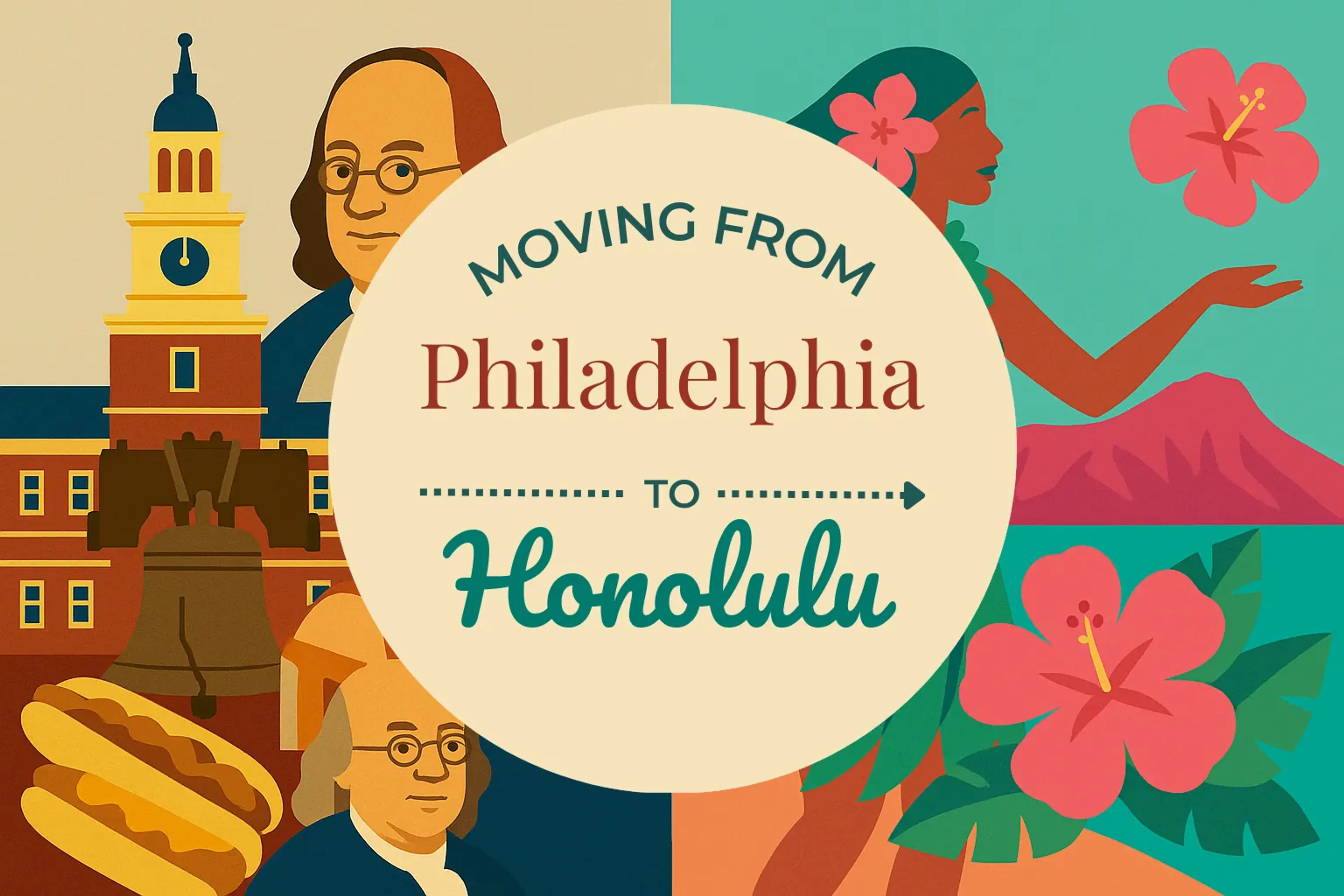Side-by-side comparison of Philadelphia to Honolulu moving companies