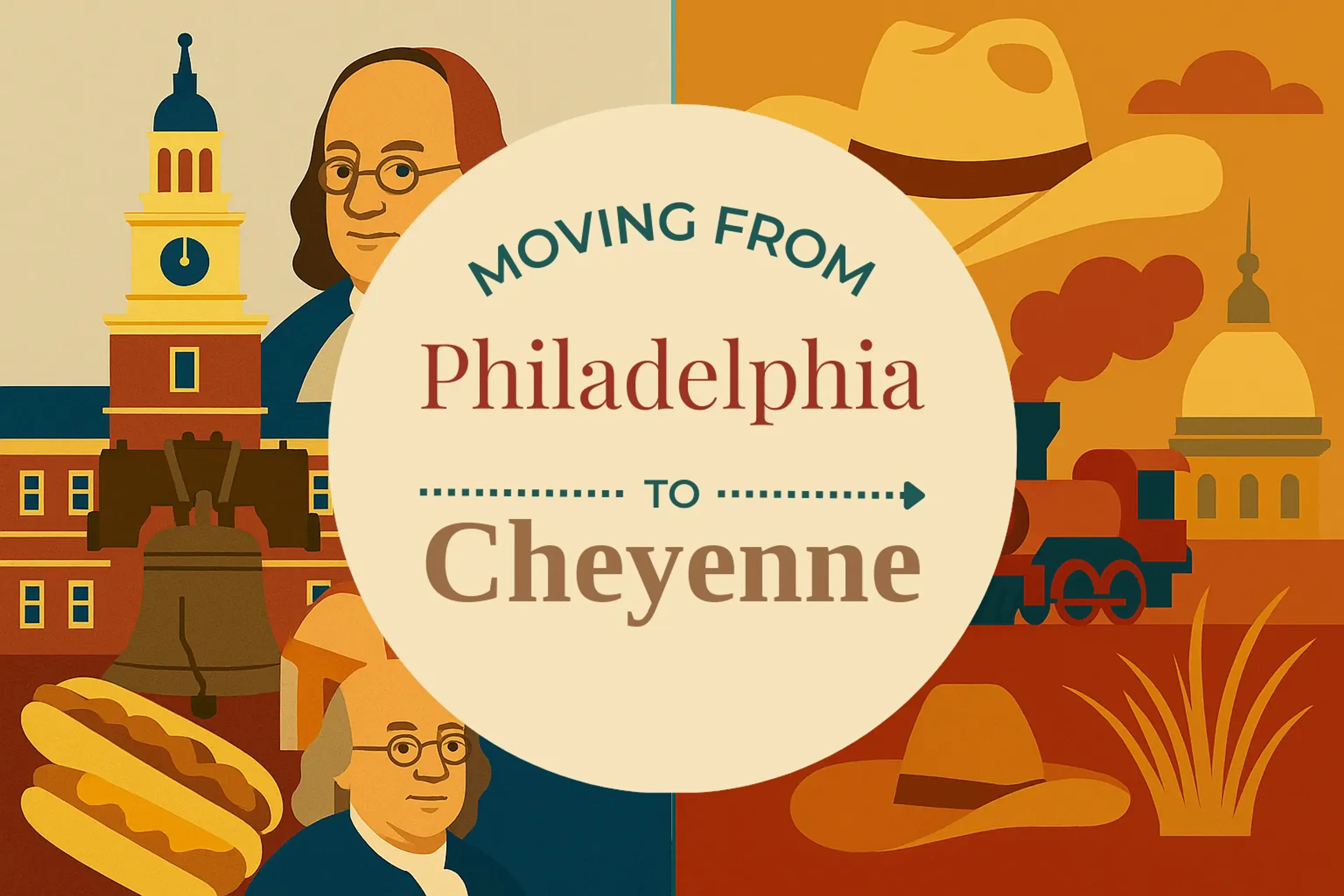 Side-by-side comparison of Philadelphia to Cheyenne moving companies