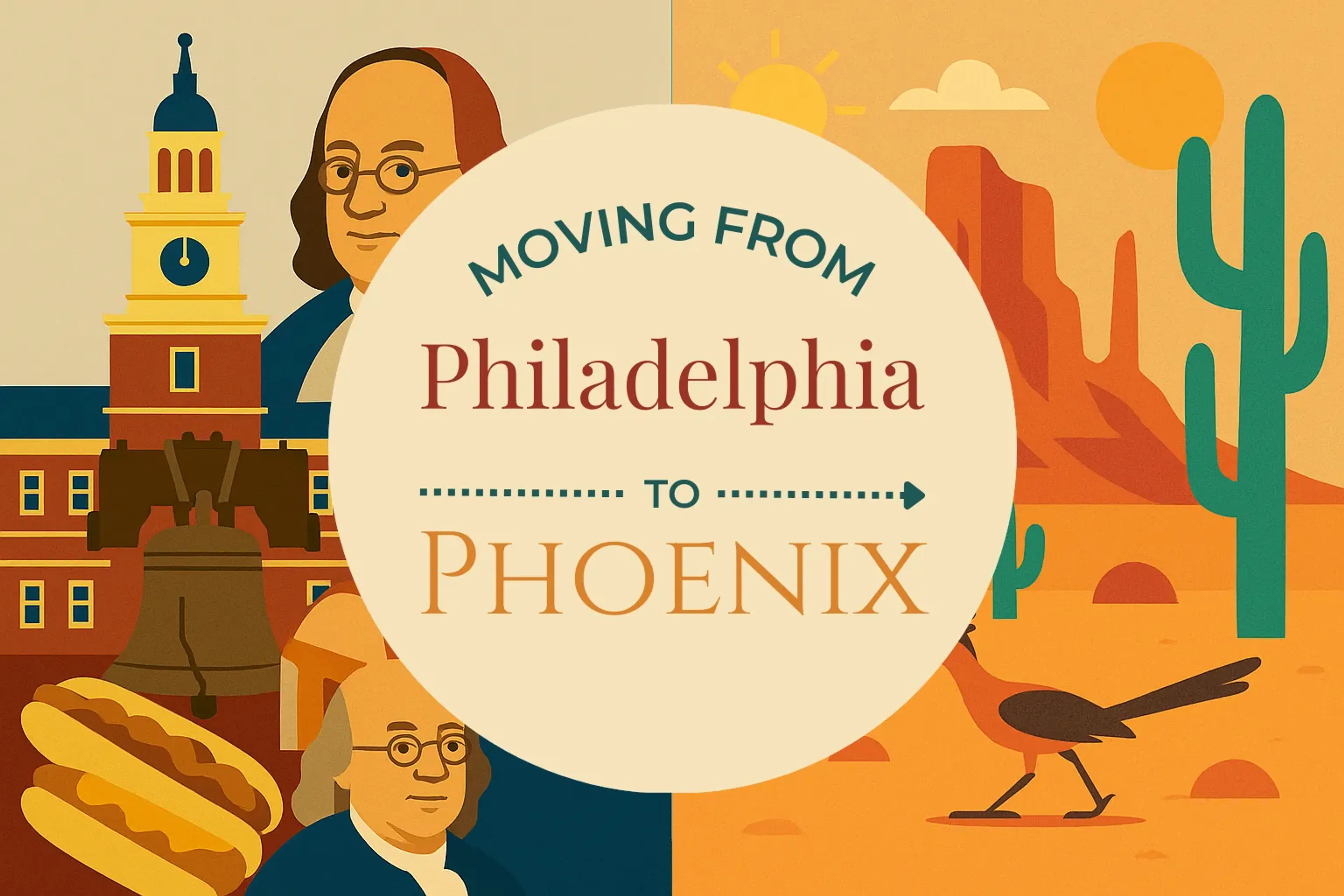 Side-by-side comparison of Philadelphia to Phoenix moving companies