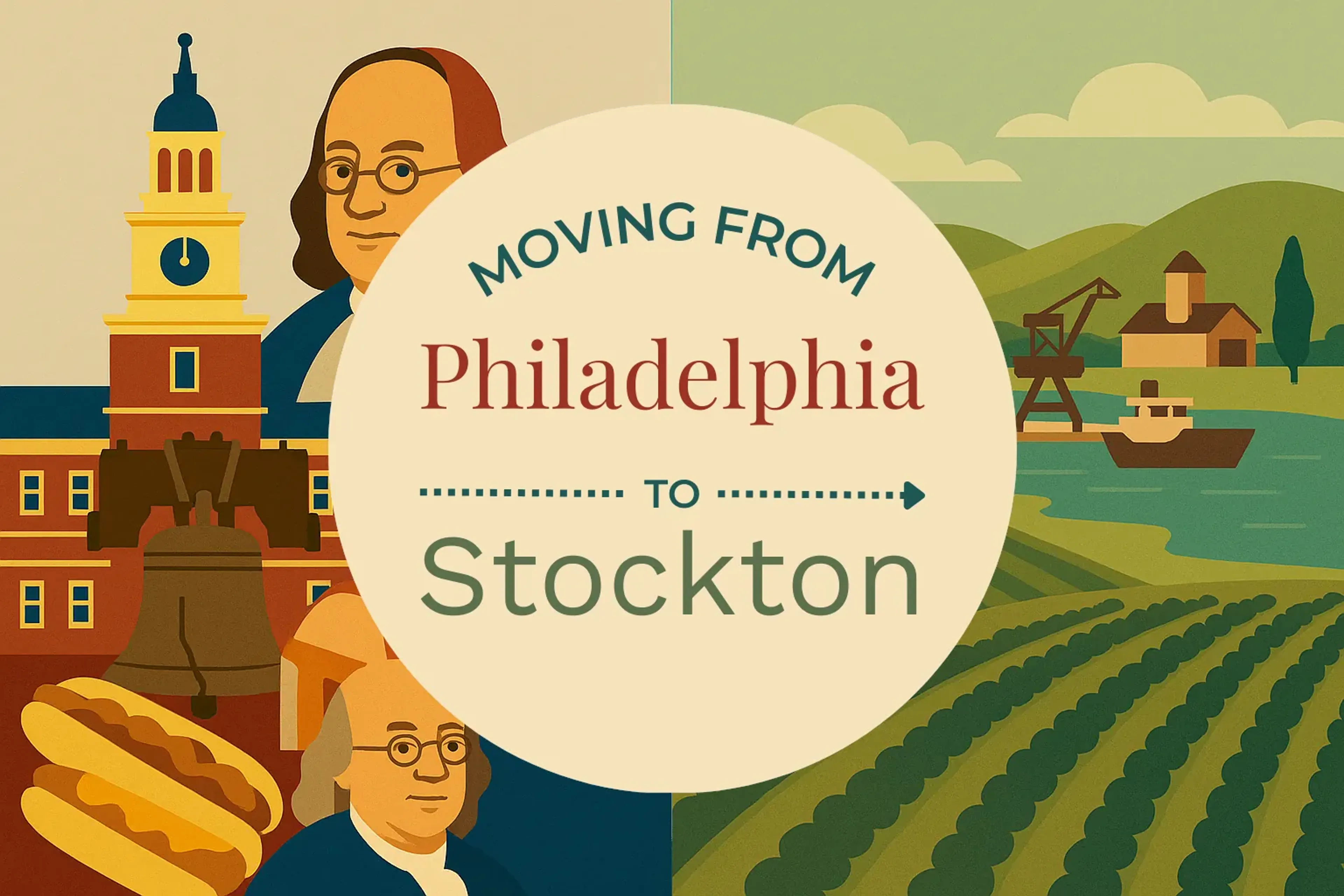 Side-by-side comparison of Philadelphia to Stockton moving companies