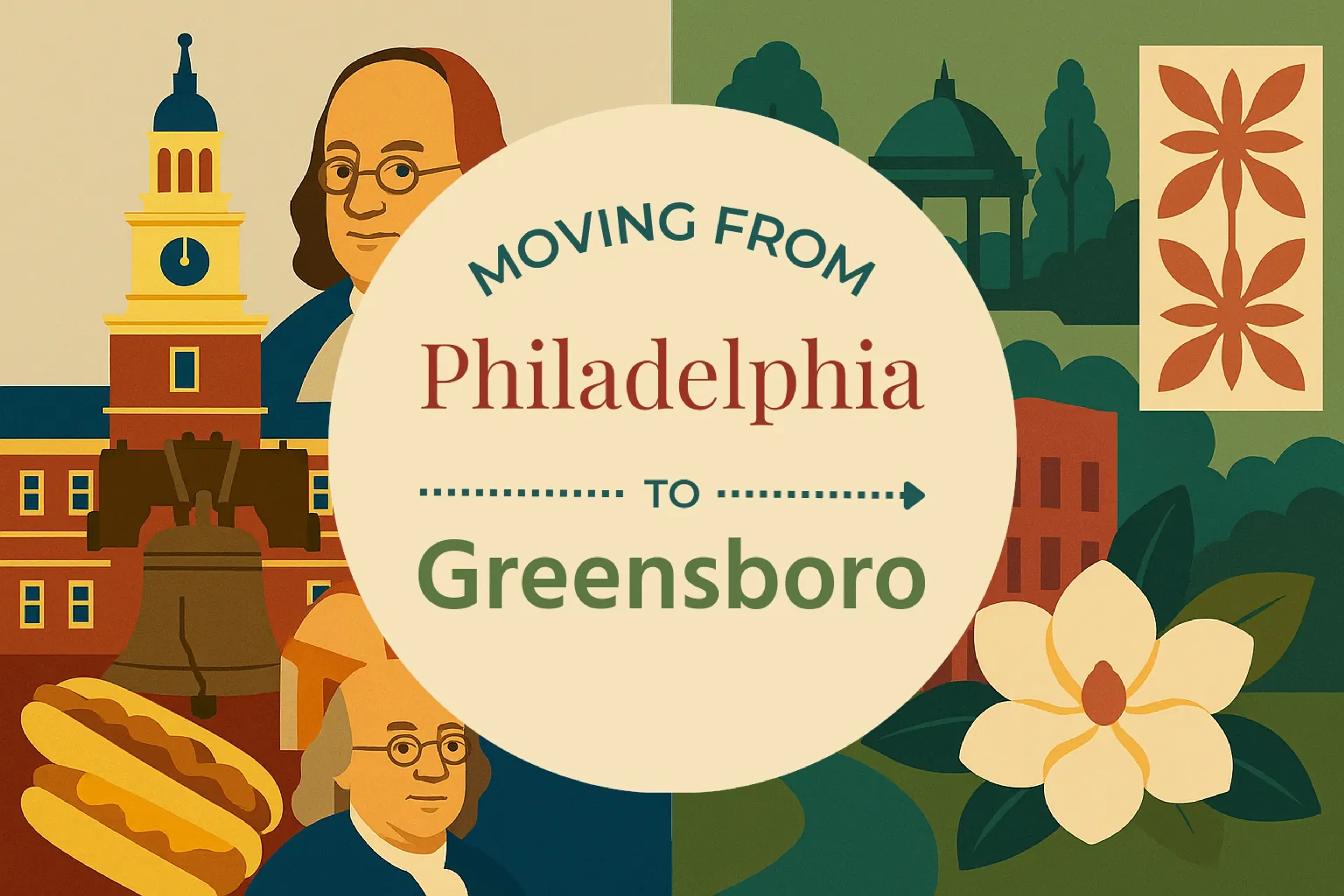 Side-by-side comparison of Philadelphia to Greensboro moving companies
