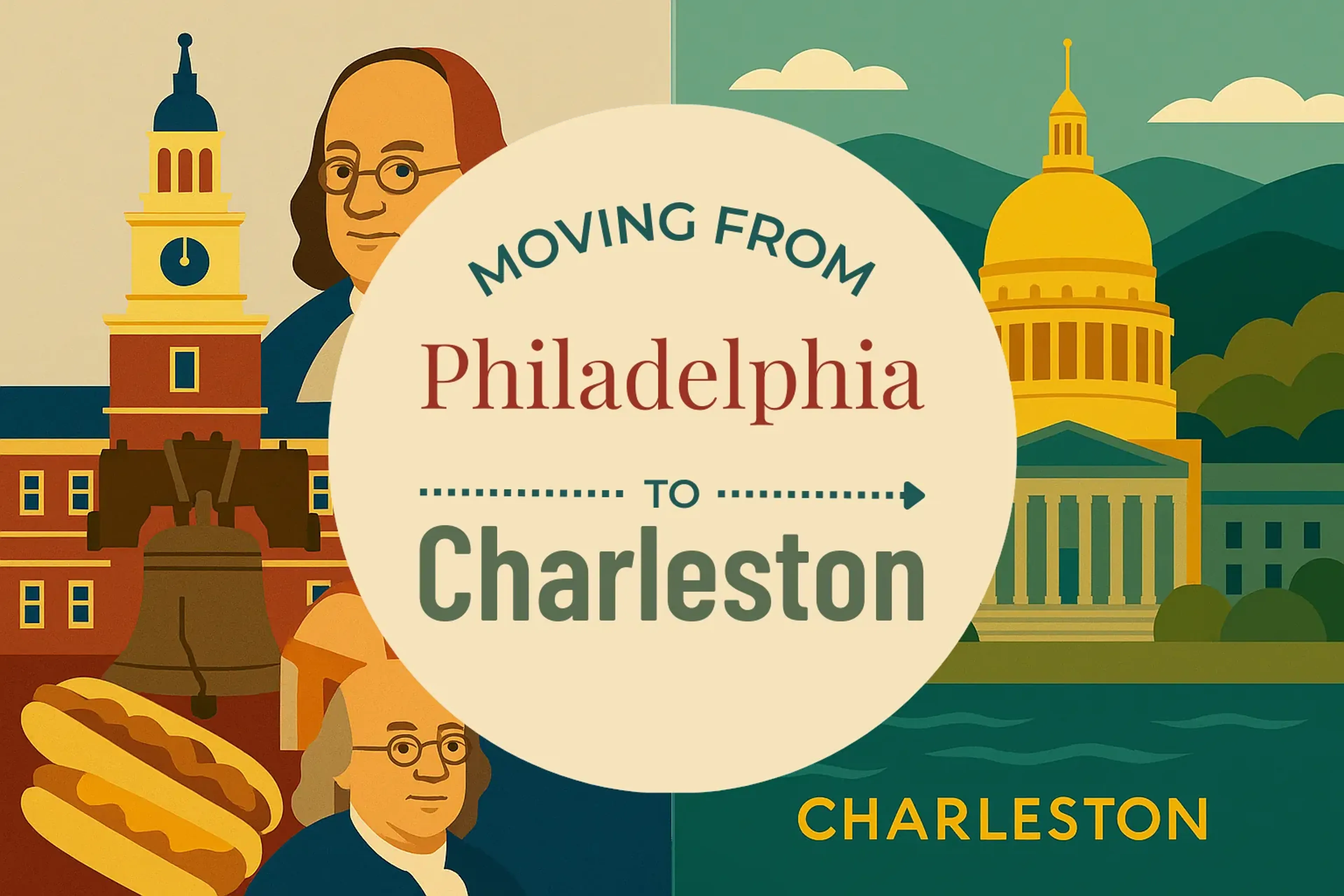 Side-by-side comparison of Philadelphia to Charleston moving companies