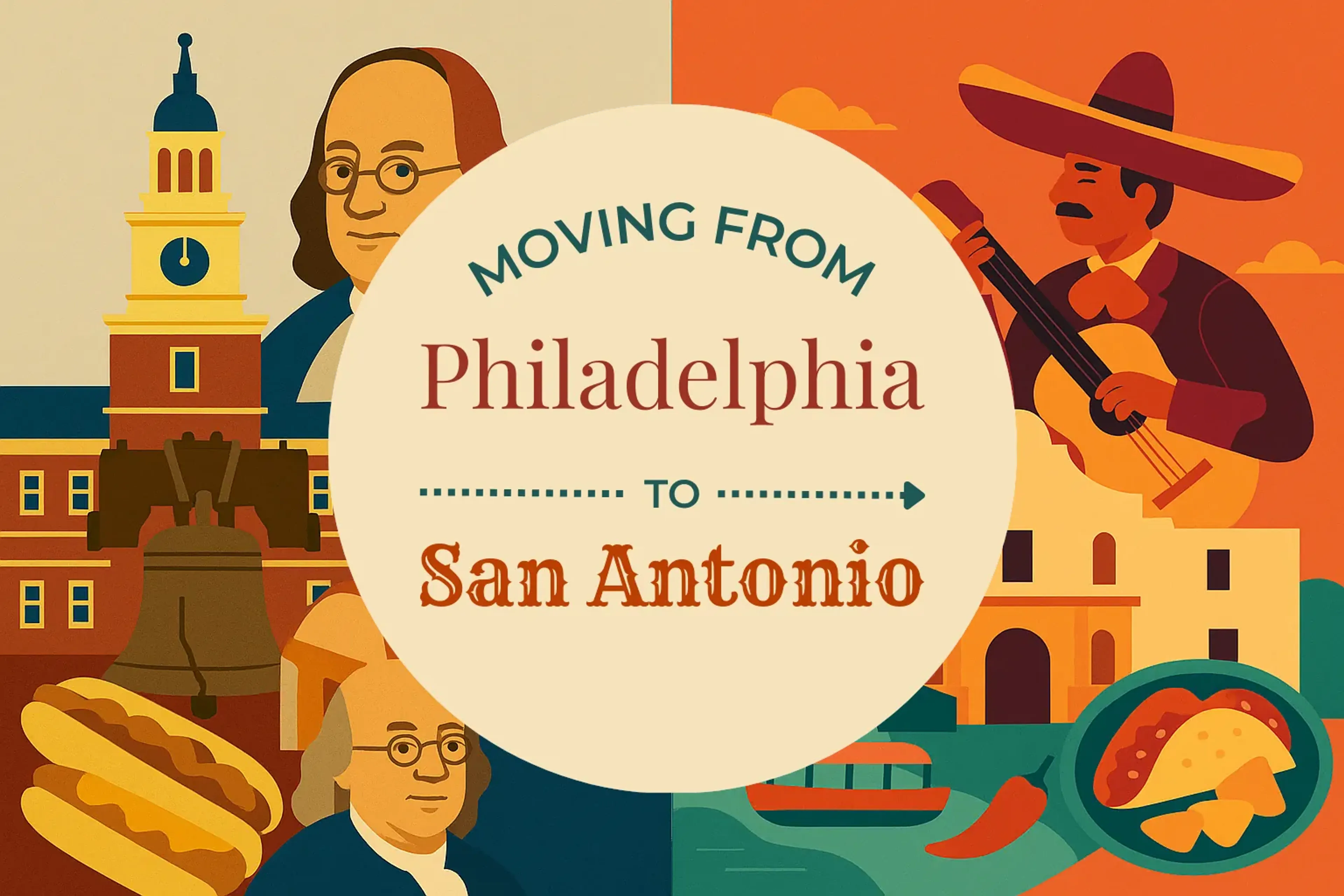 Side-by-side comparison of Philadelphia to San Antonio moving companies