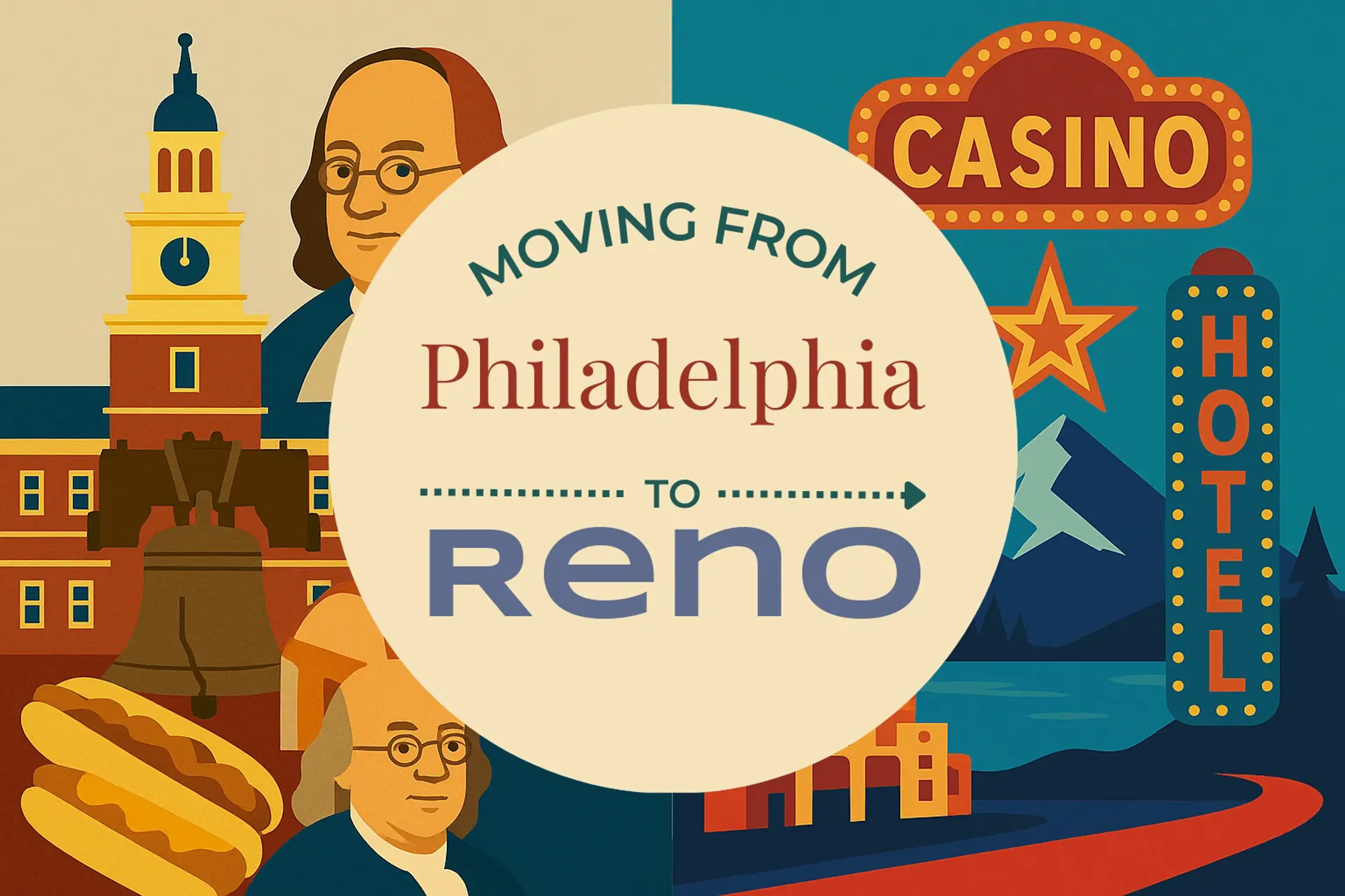 Side-by-side comparison of Philadelphia to Reno moving companies